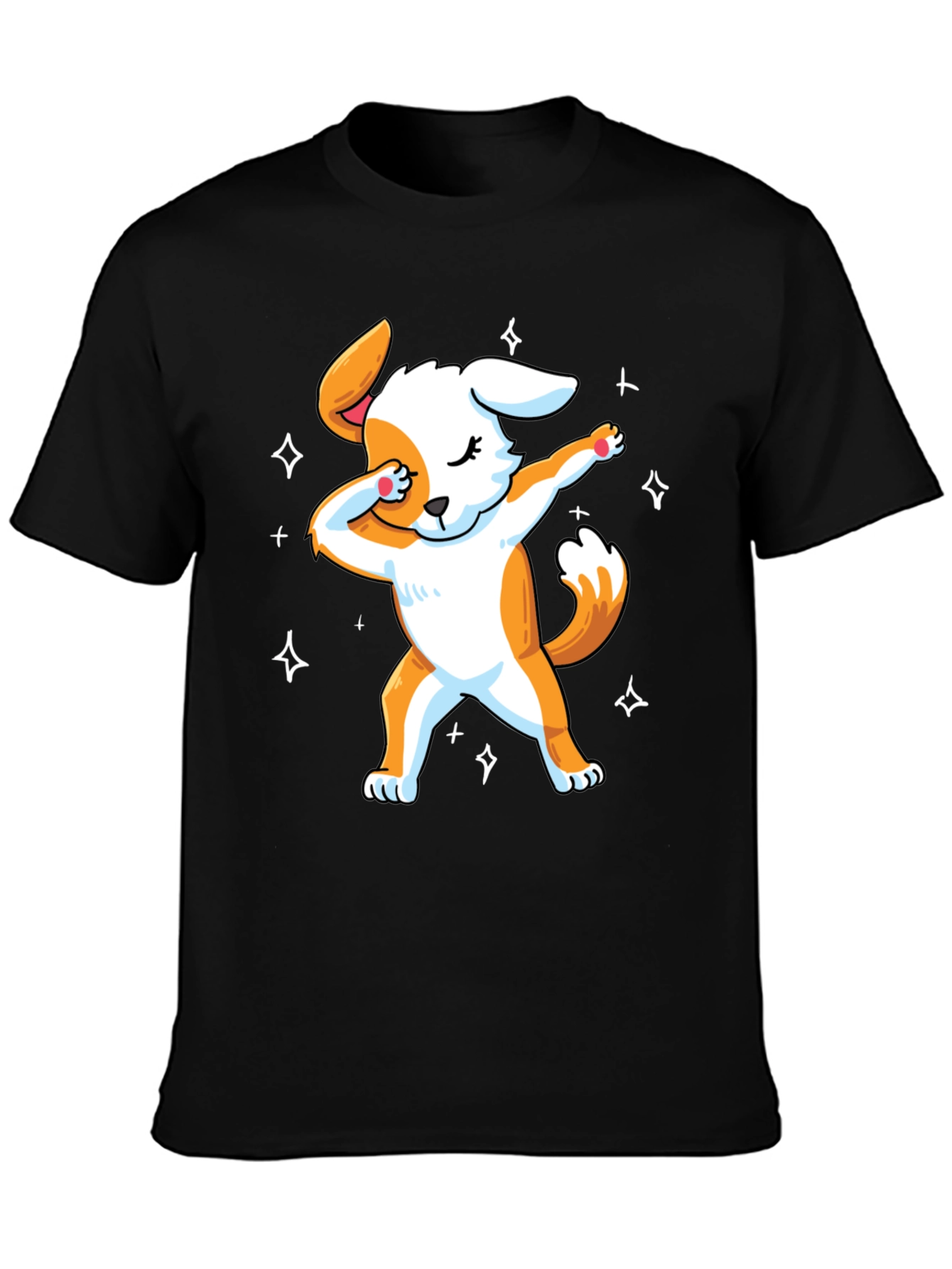 Dabbing Dog Graphic T-Shirt - Trendy Mens Black Tee