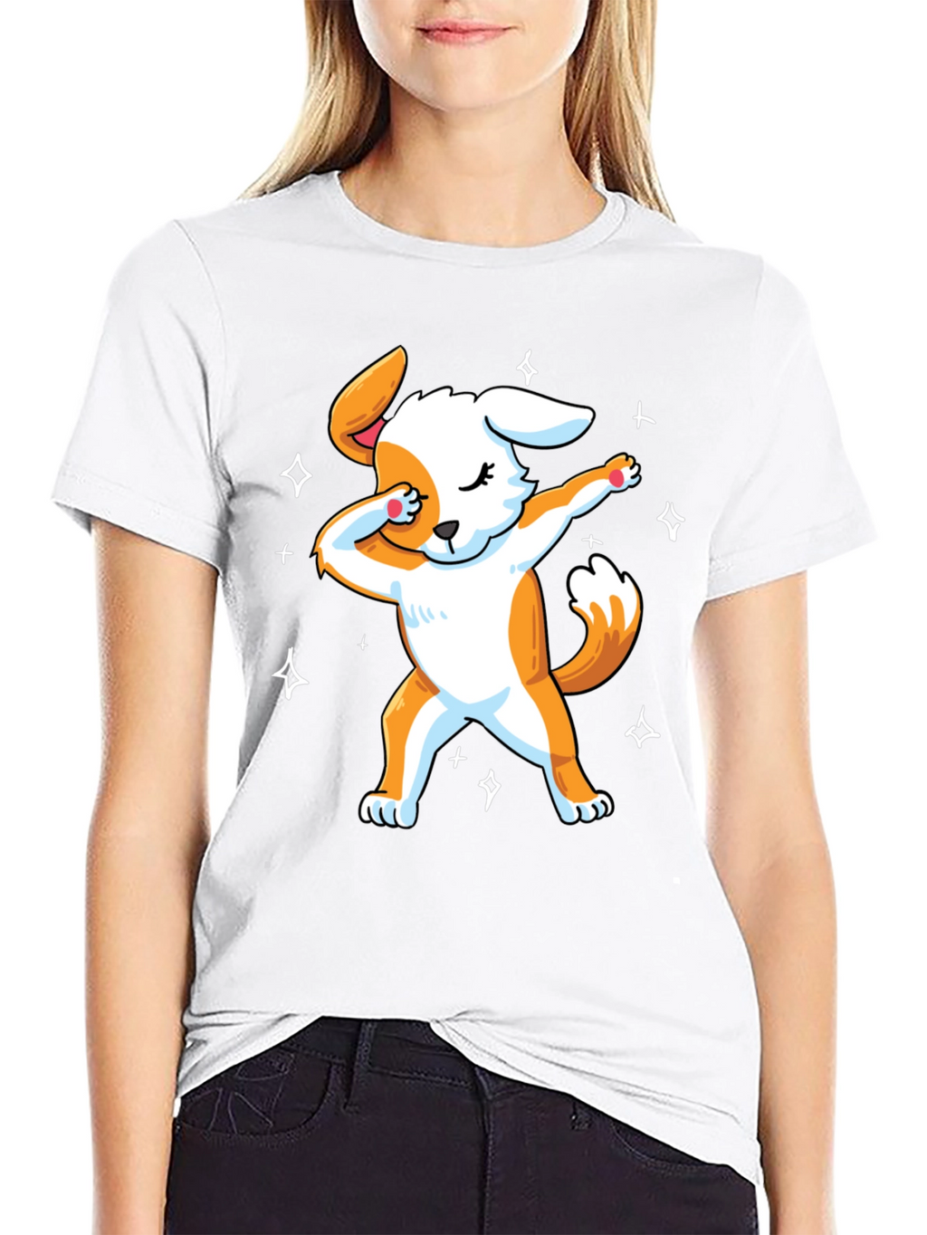 Dabbing Dog Graphic T-Shirt - Trendy Mens Black Tee