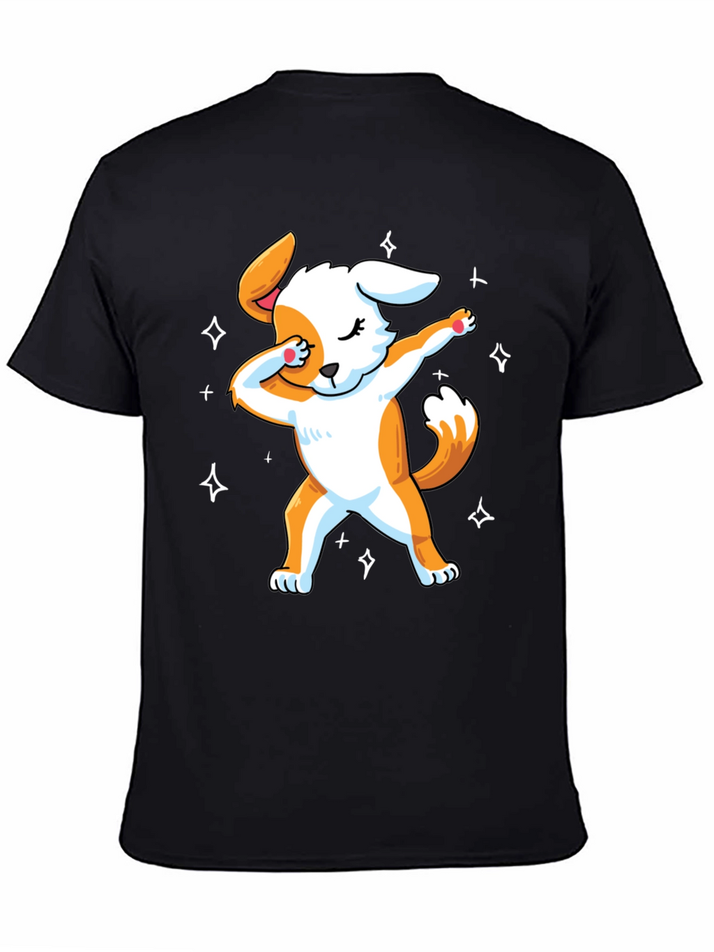 Dabbing Dog Graphic T-Shirt - Trendy Mens Black Tee