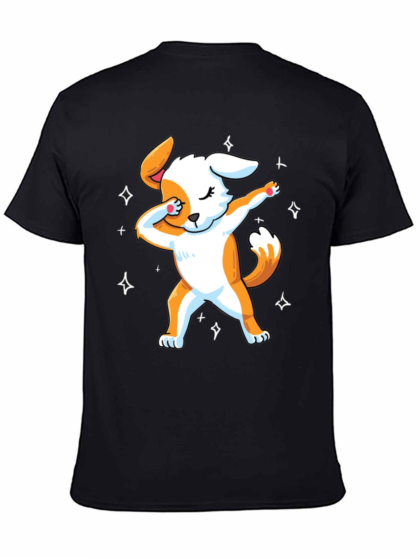 Dabbing Dog Graphic T-Shirt - Trendy Mens Black Tee
