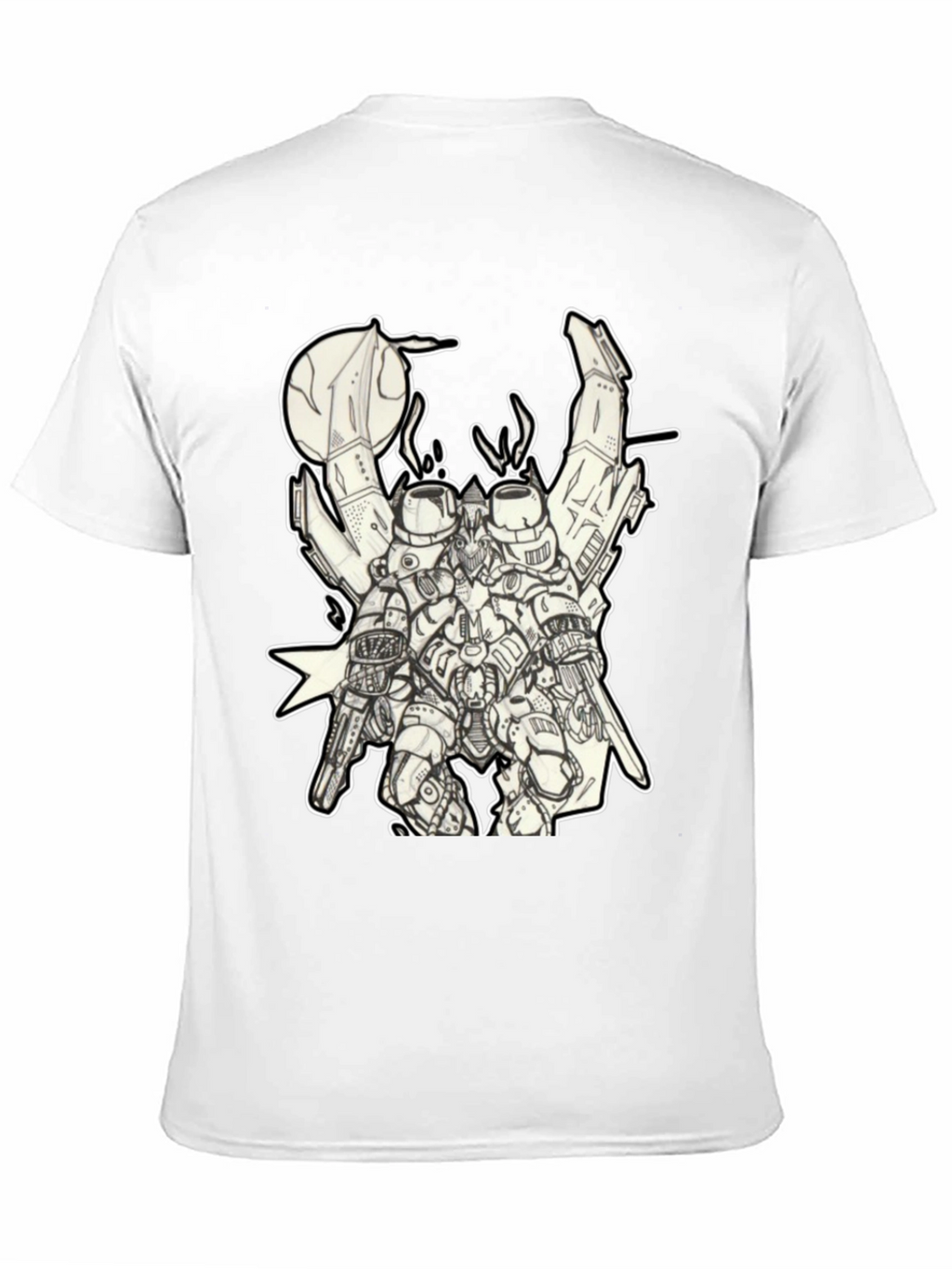 Futuristic Robot Graphic Black T-Shirt