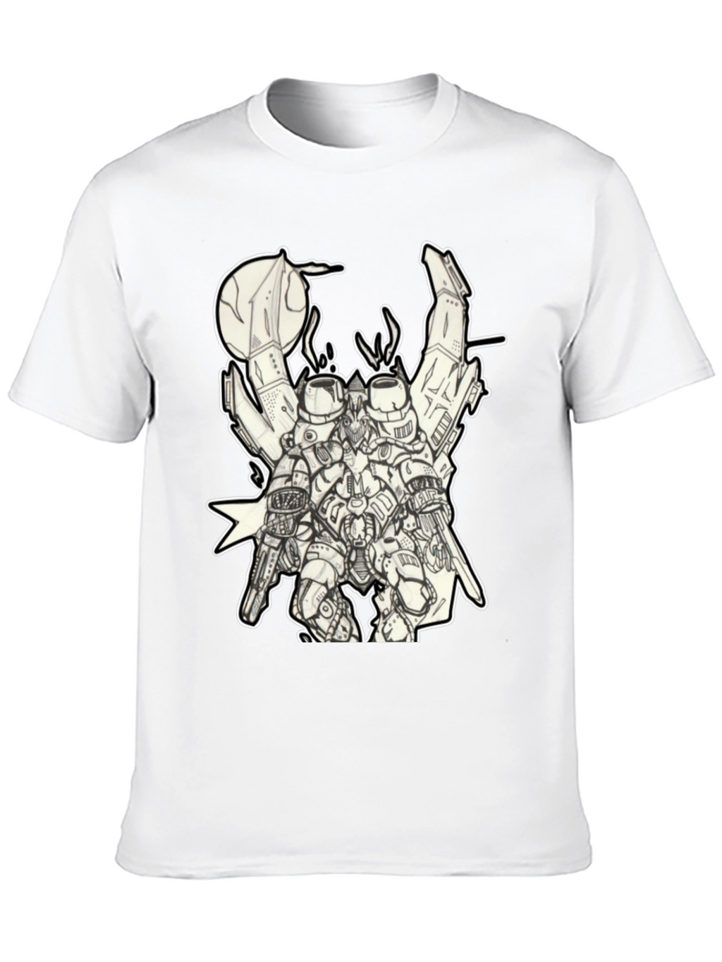 Futuristic Robot Graphic Black T-Shirt