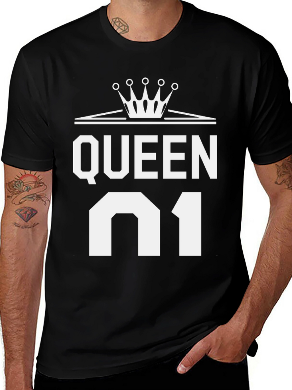 Queen 01 Graphic Tee - Black Cotton T-Shirt