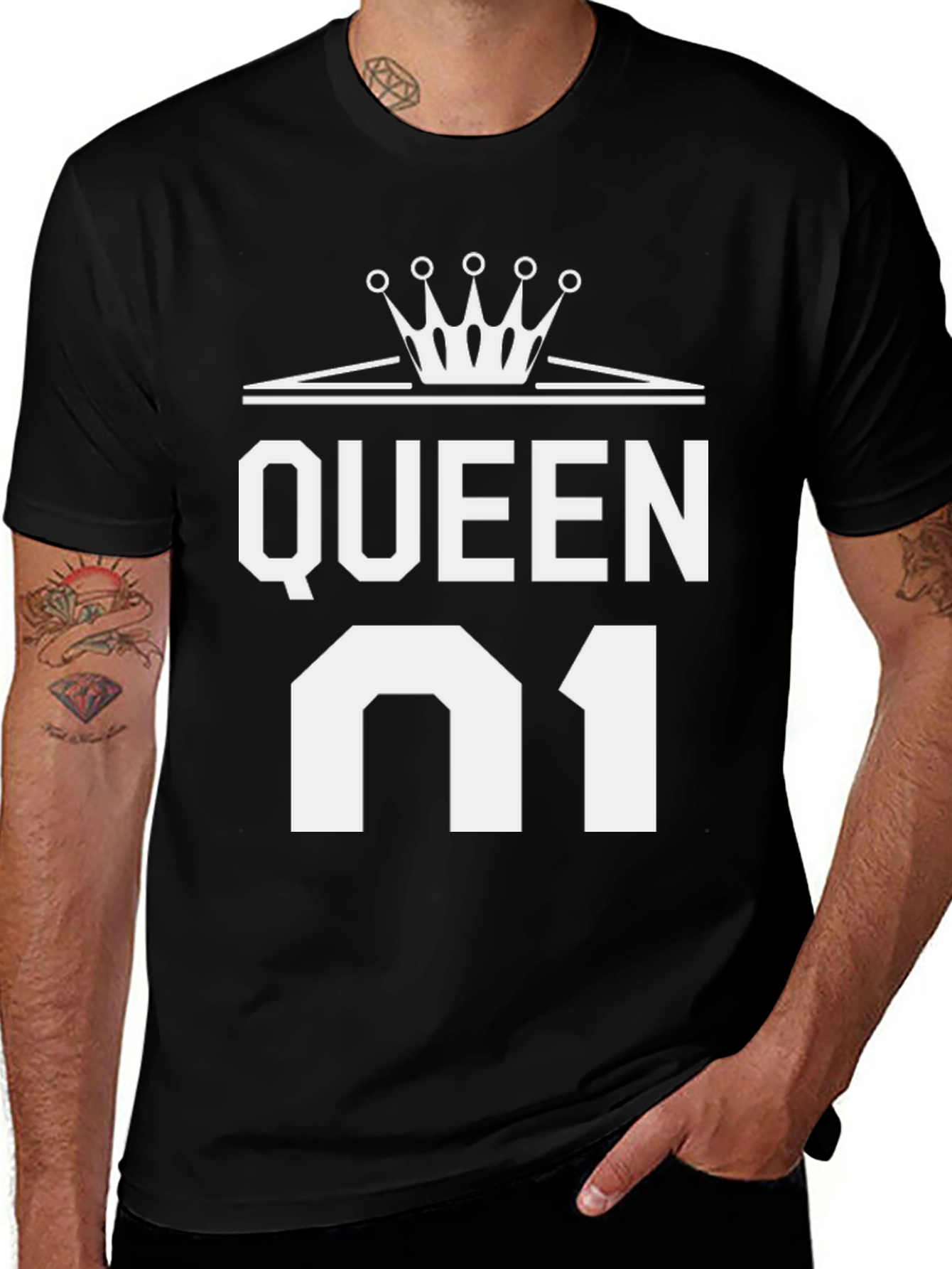 Queen 01 Graphic Tee - Black Cotton T-Shirt