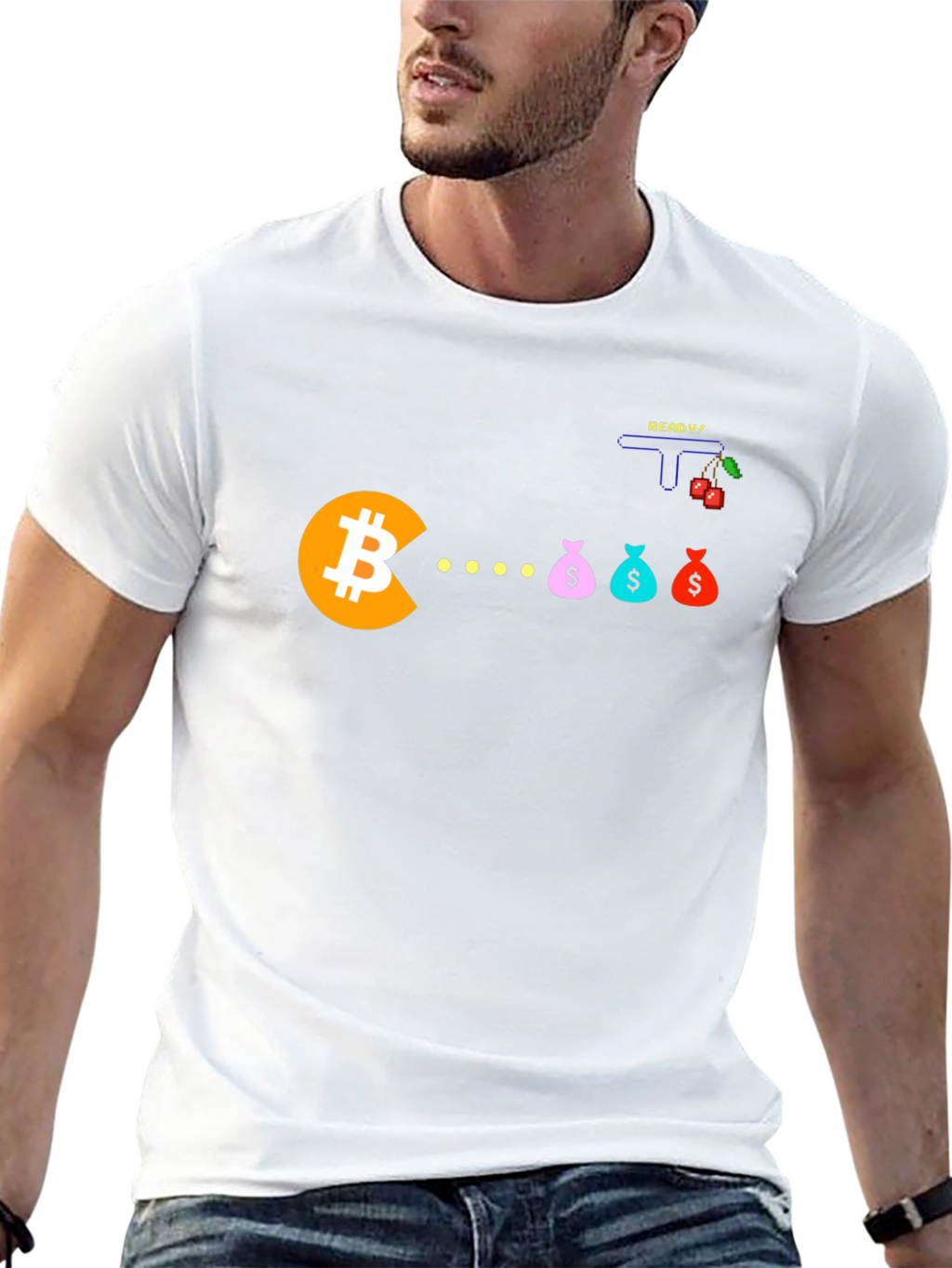 Bitcoin Pacman T-Shirt - Crypto Gamer Tee