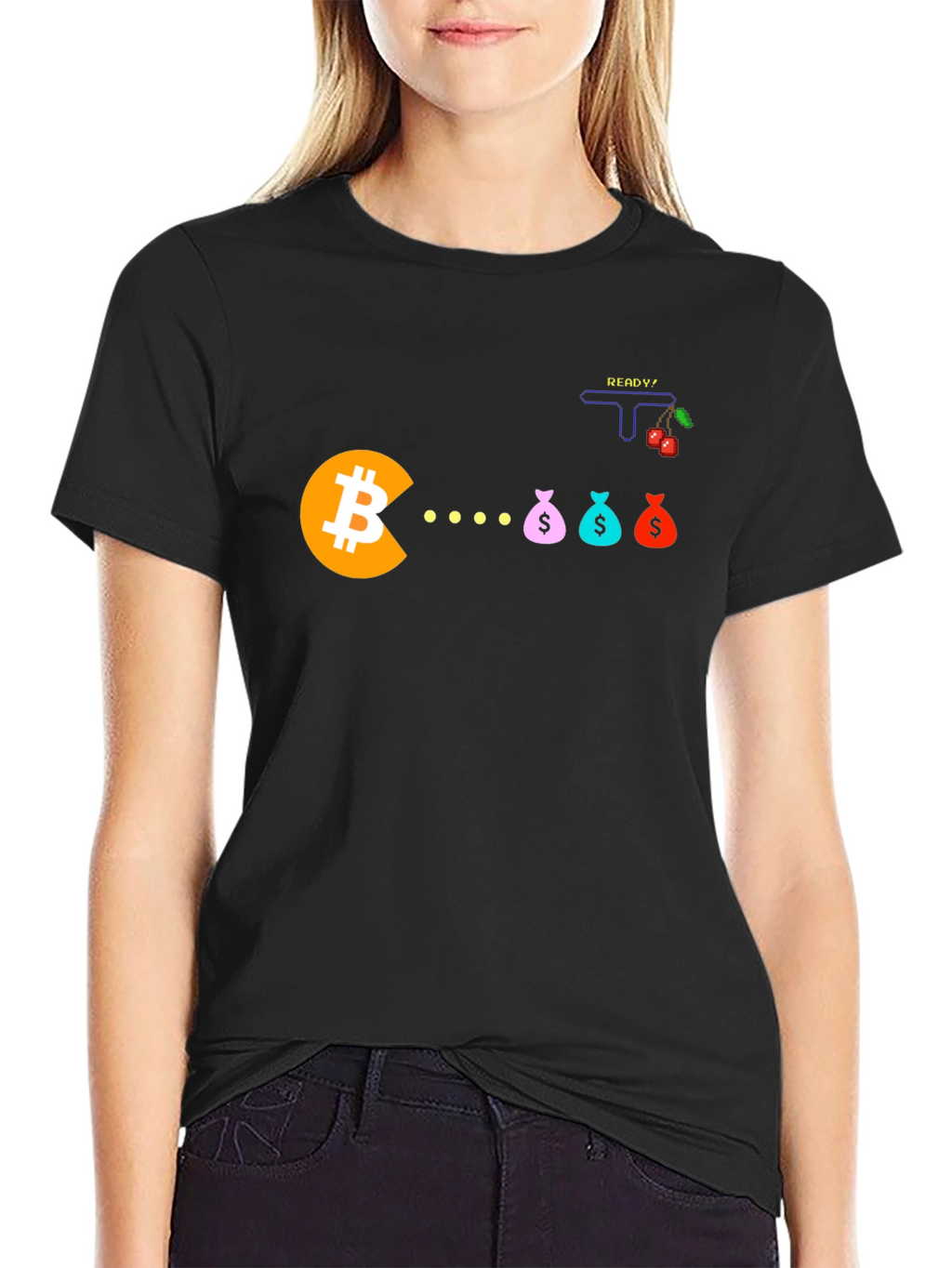 Bitcoin Pacman T-Shirt - Crypto Gamer Tee