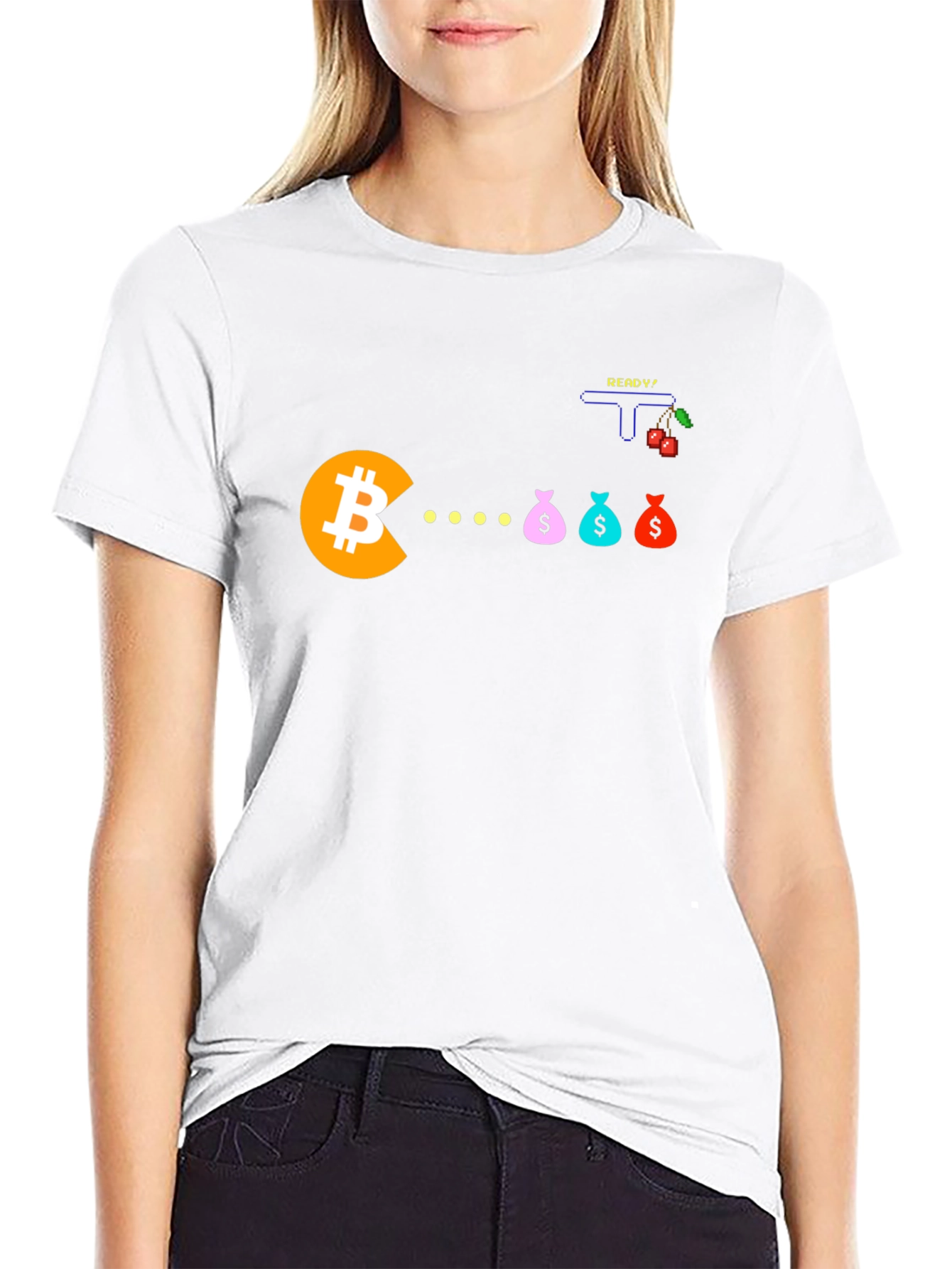 Bitcoin Pacman T-Shirt - Crypto Gamer Tee