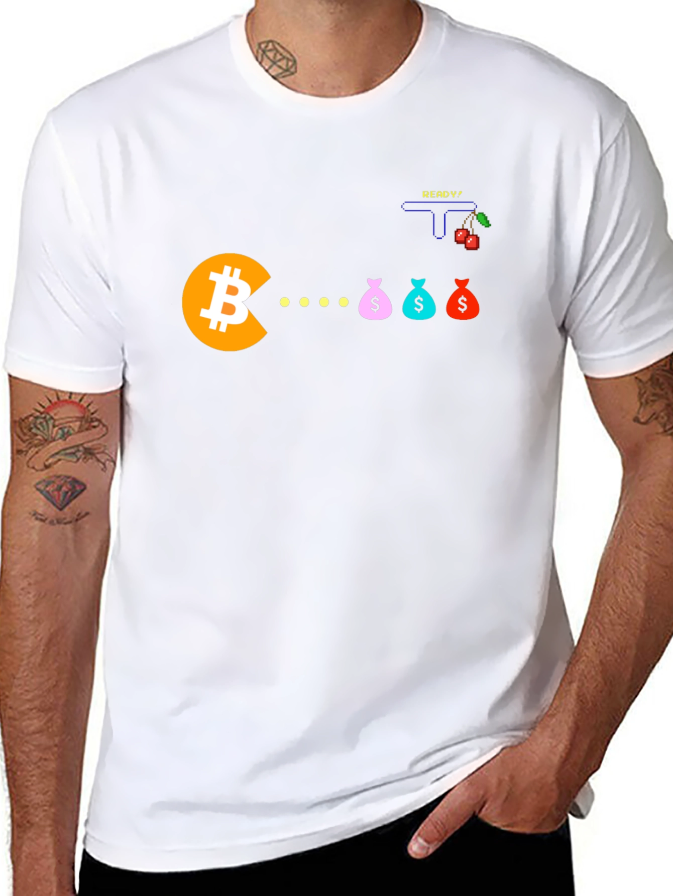 Bitcoin Pacman T-Shirt - Crypto Gamer Tee
