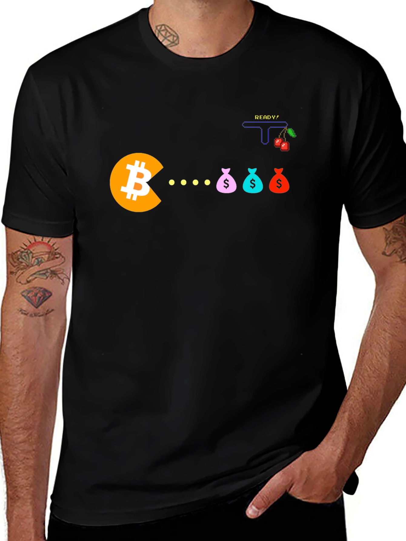 Bitcoin Pacman T-Shirt - Crypto Gamer Tee