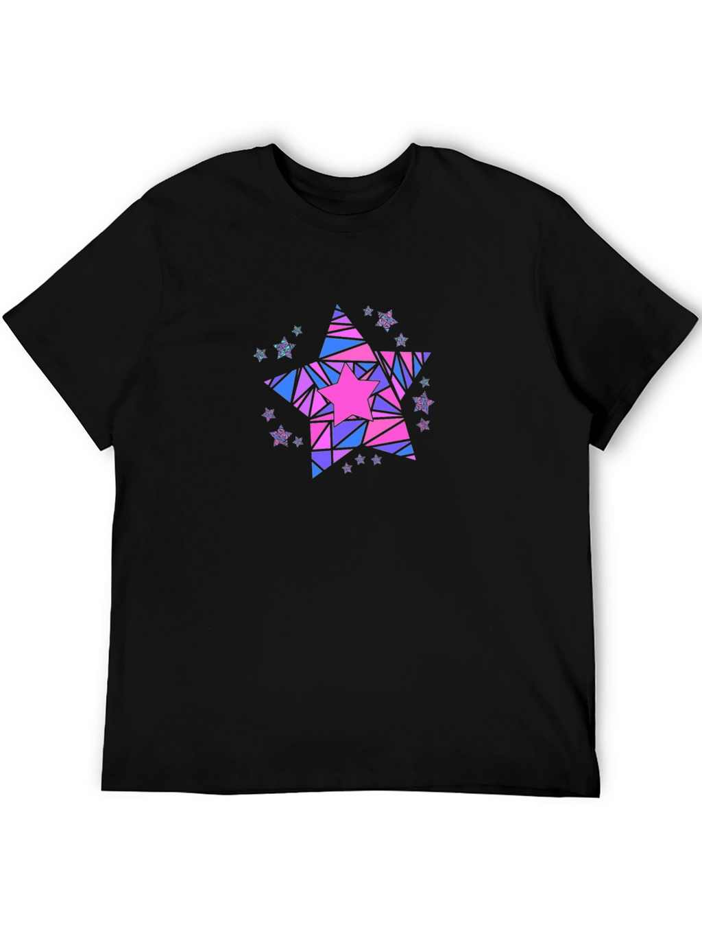 Geometric Star Graphic T-Shirt - Black