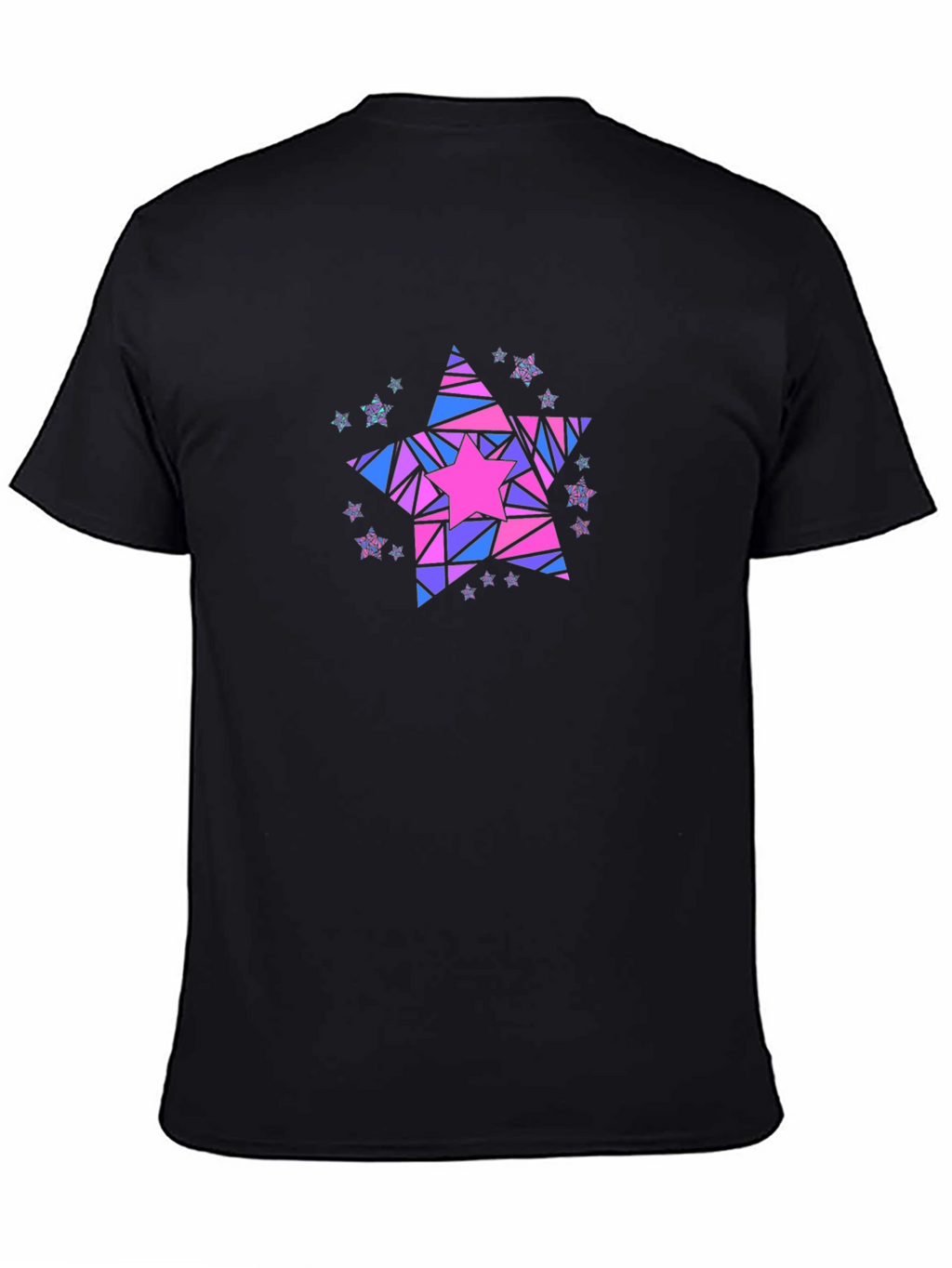 Geometric Star Graphic T-Shirt - Black