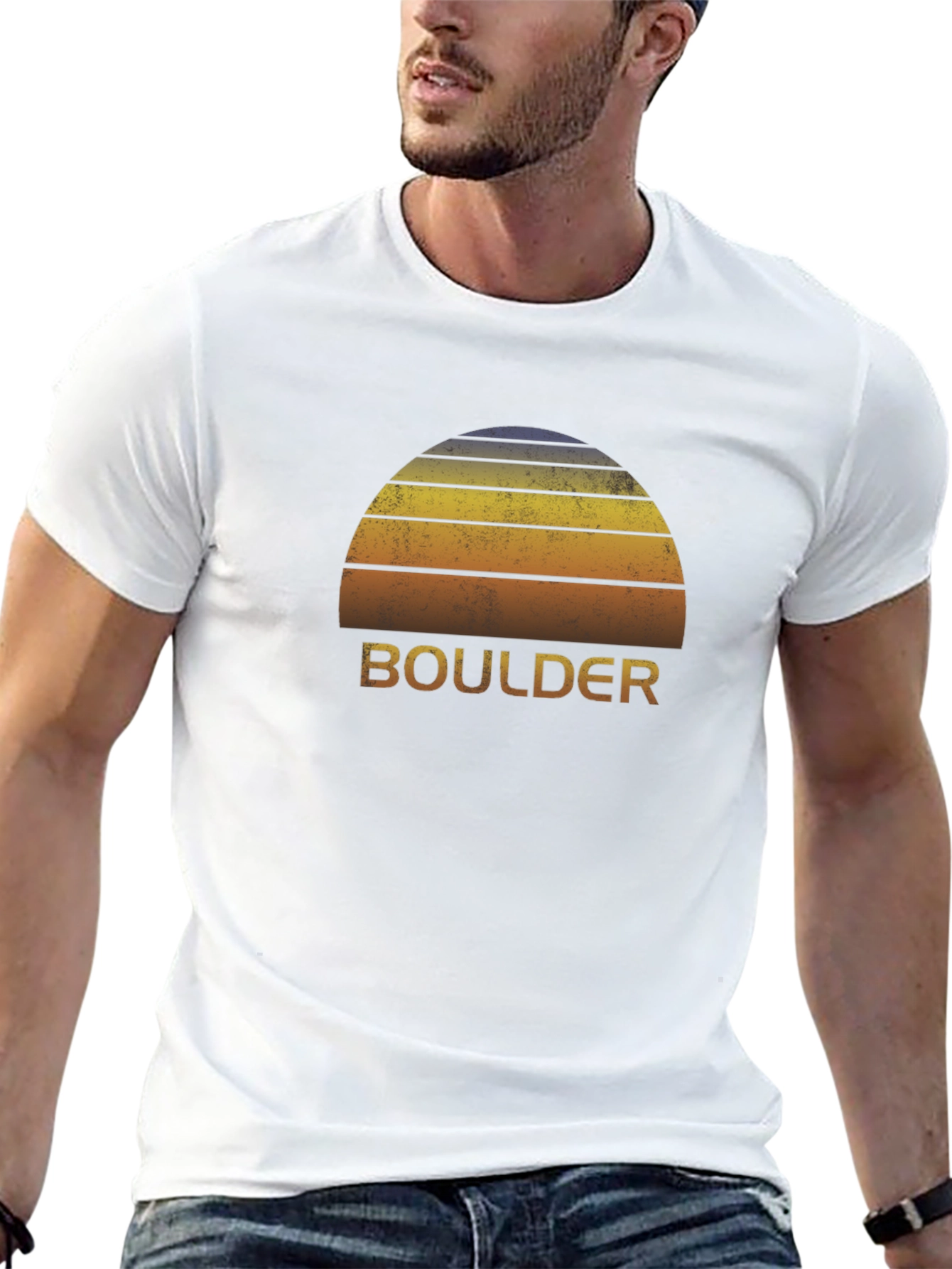 Boulder Sunset Graphic Tee - Retro Style