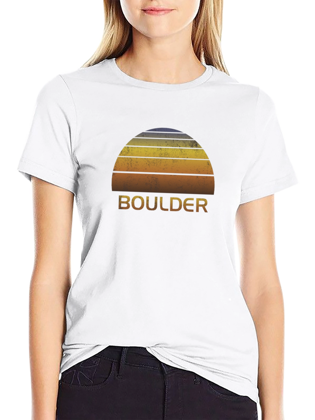 Boulder Sunset Graphic Tee - Retro Style