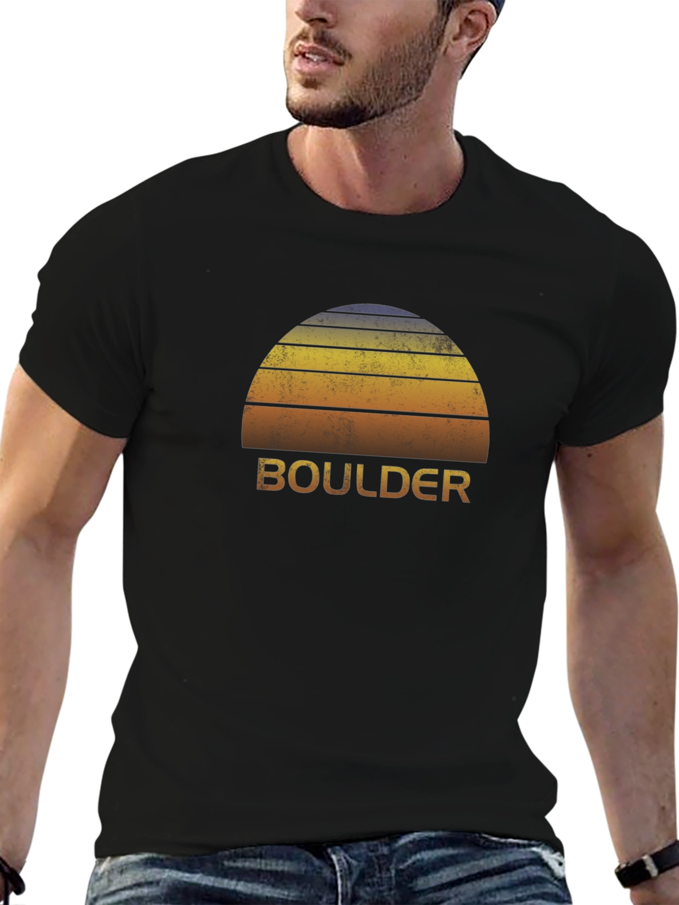 Boulder Sunset Graphic Tee - Retro Style