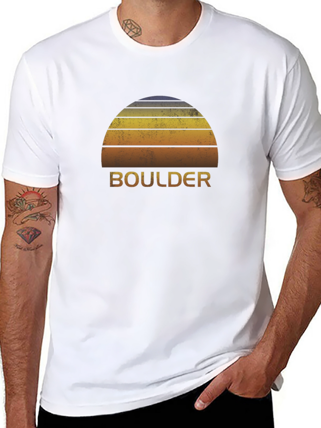 Boulder Sunset Graphic Tee - Retro Style