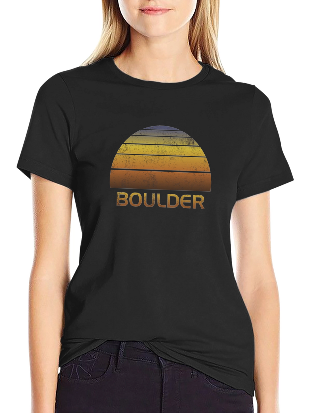 Boulder Sunset Graphic Tee - Retro Style