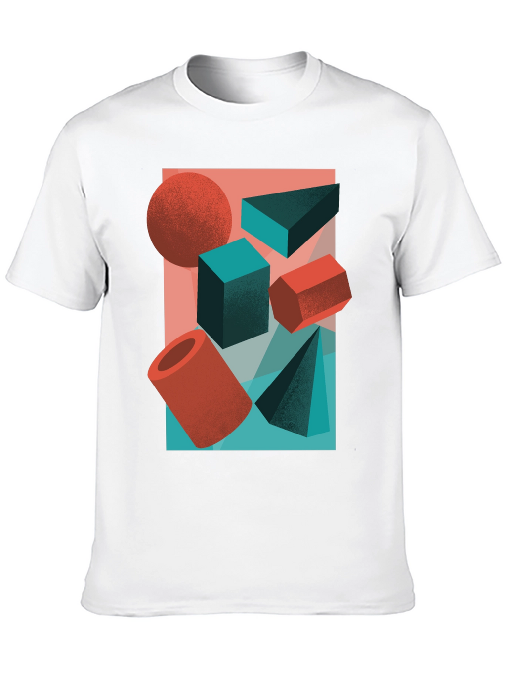 Abstract Geometric Shapes Graphic Tee - Black