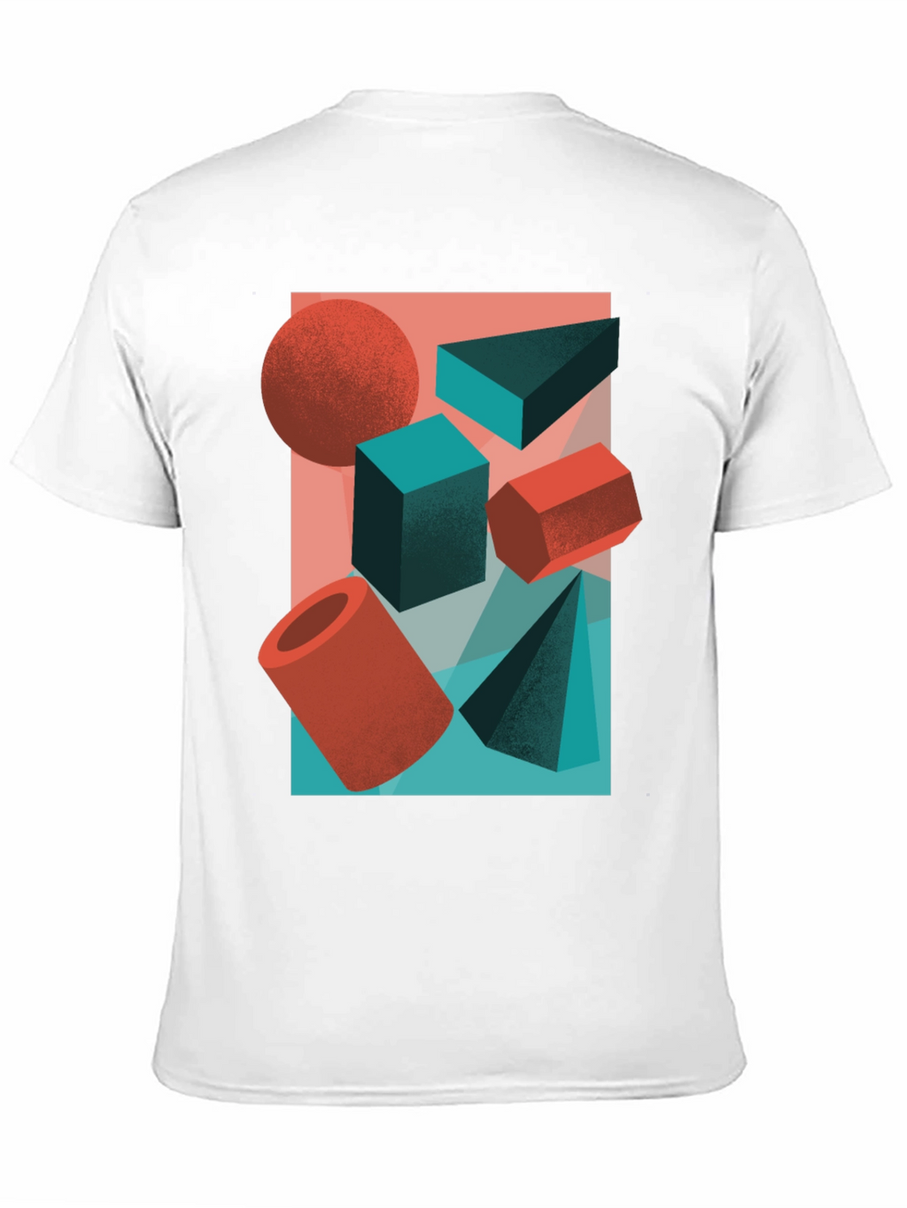 Abstract Geometric Shapes Graphic Tee - Black