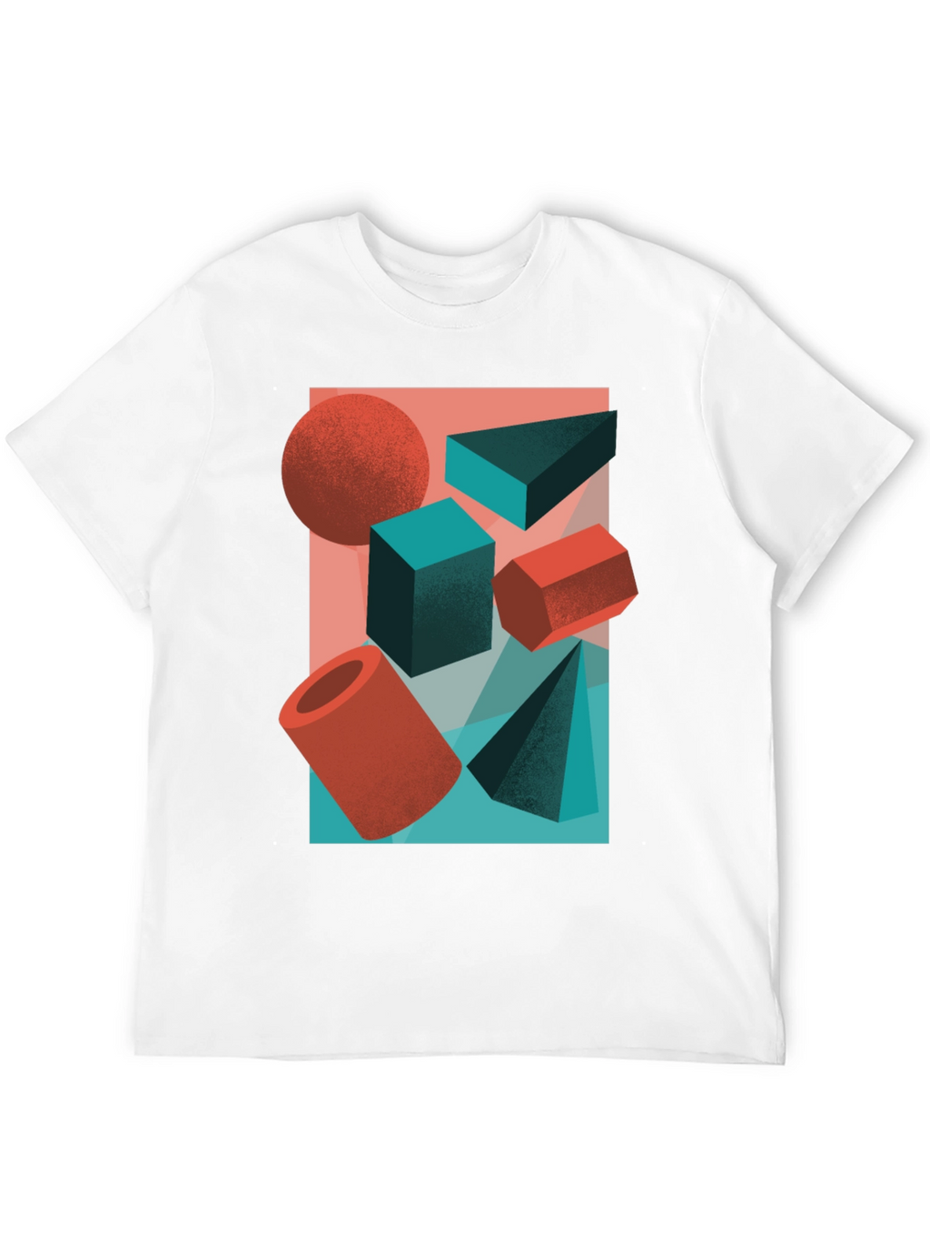 Abstract Geometric Shapes Graphic Tee - Black