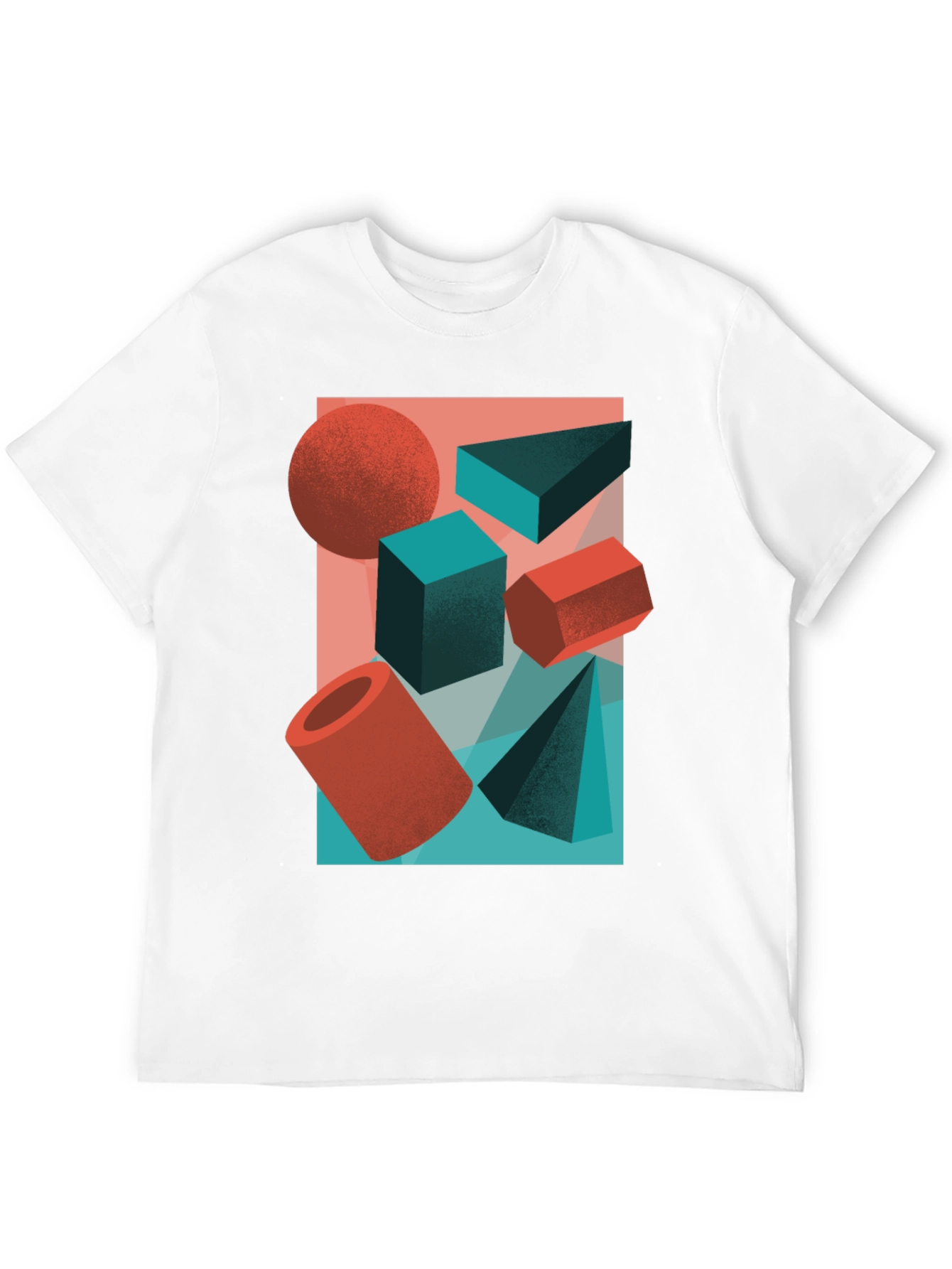 Abstract Geometric Shapes Graphic Tee - Black