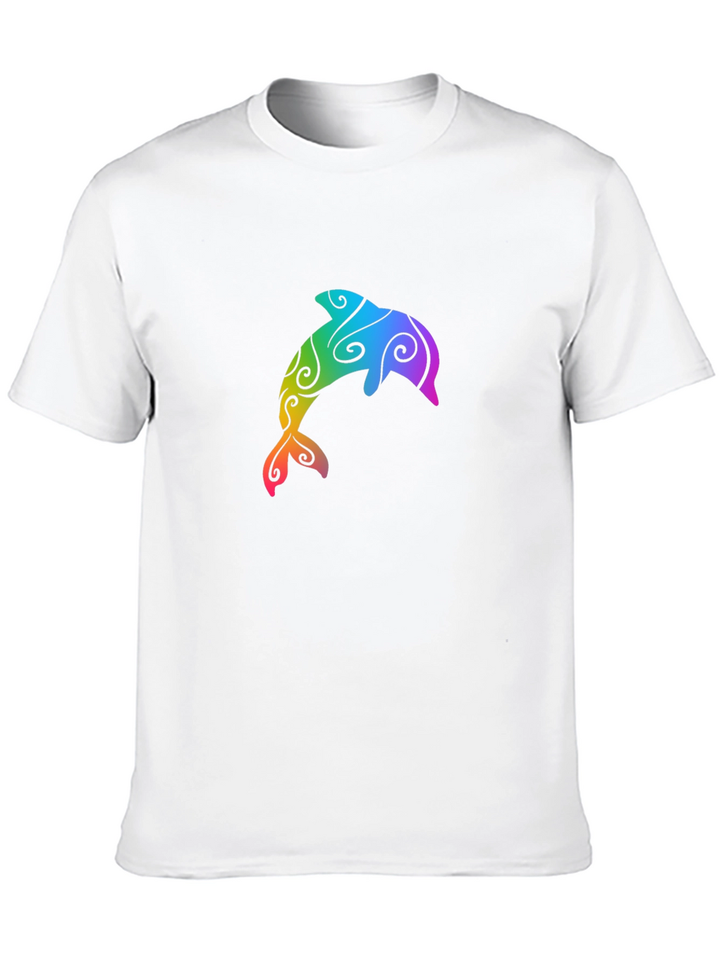 Rainbow Dolphin Graphic Tee - Black T-Shirt