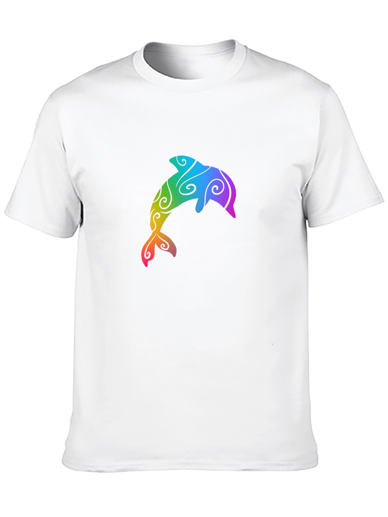 Rainbow Dolphin Graphic Tee - Black T-Shirt