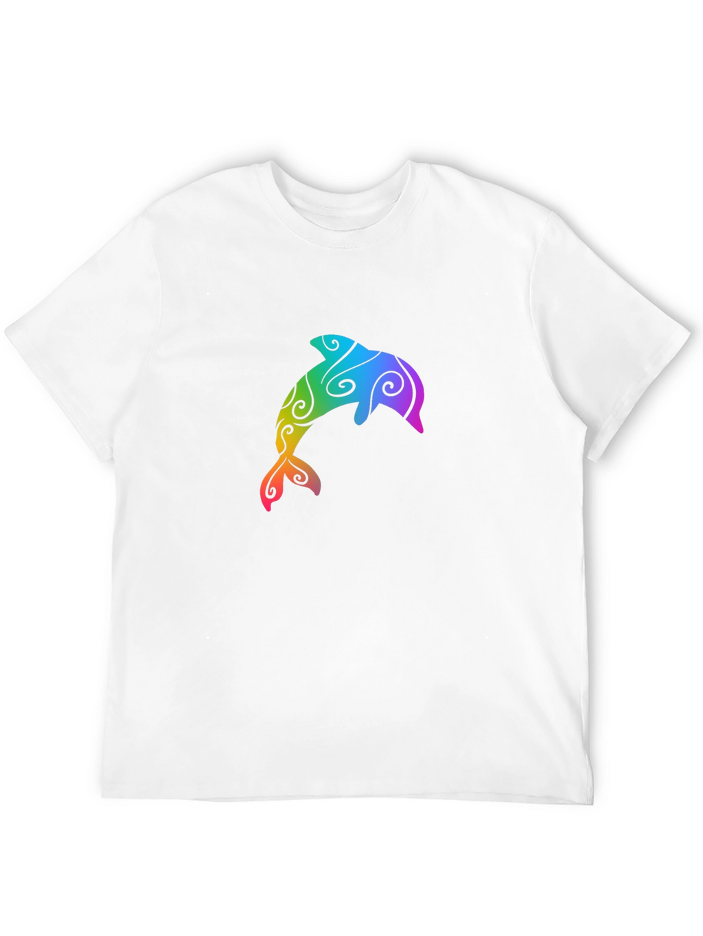 Rainbow Dolphin Graphic Tee - Black T-Shirt