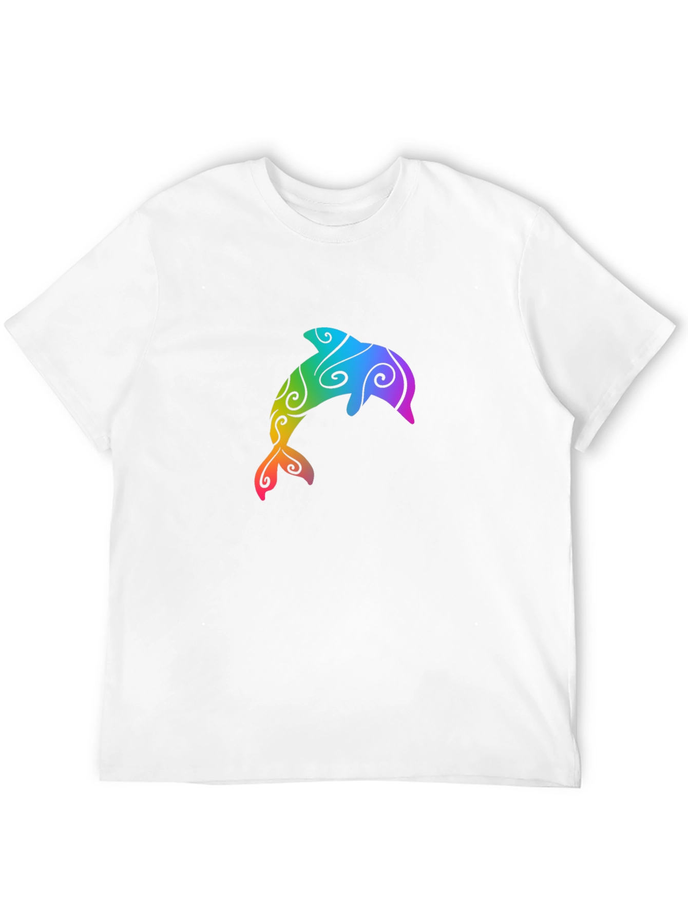 Rainbow Dolphin Graphic Tee - Black T-Shirt