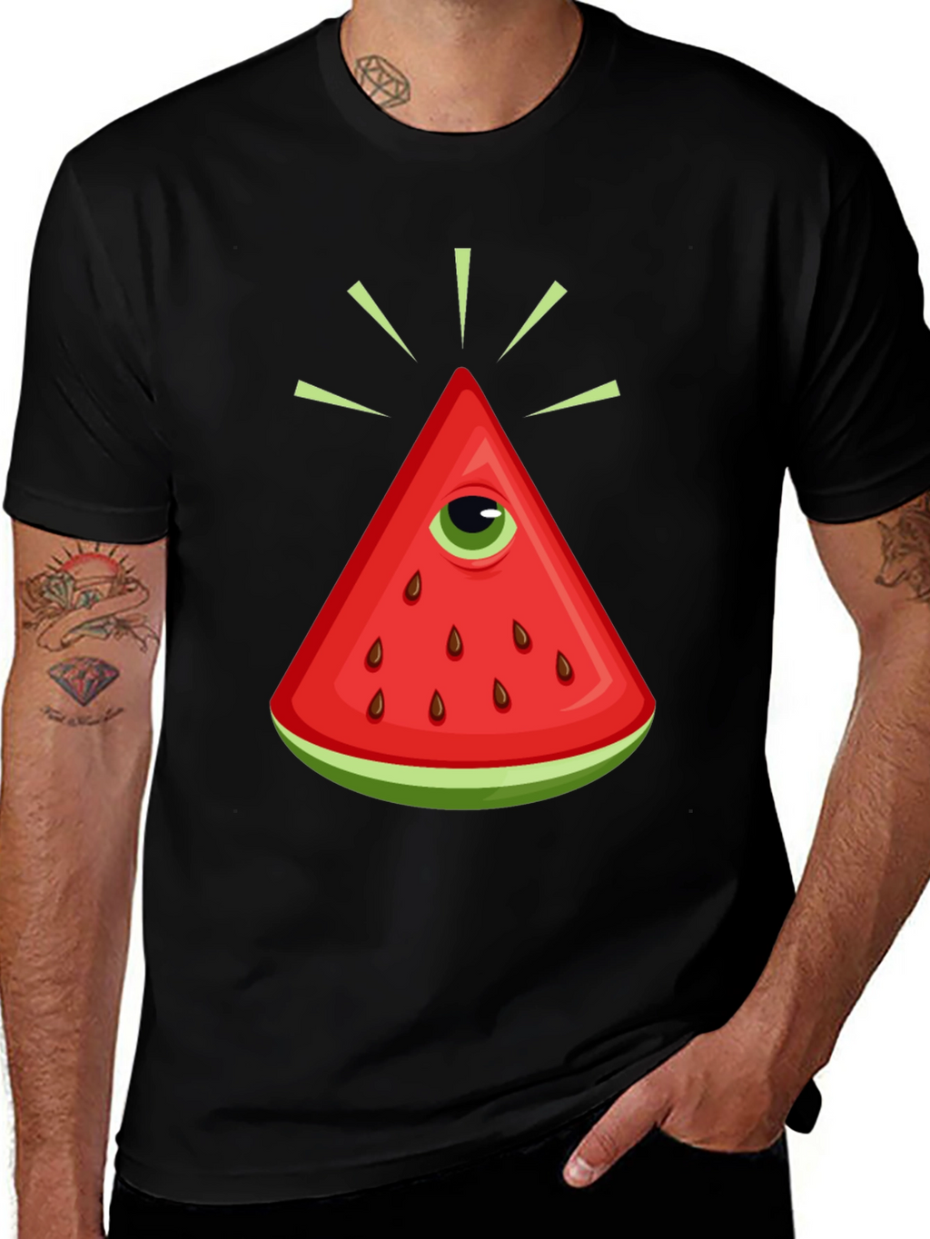 Watermelon Eye Graphic Tee - Unique Design