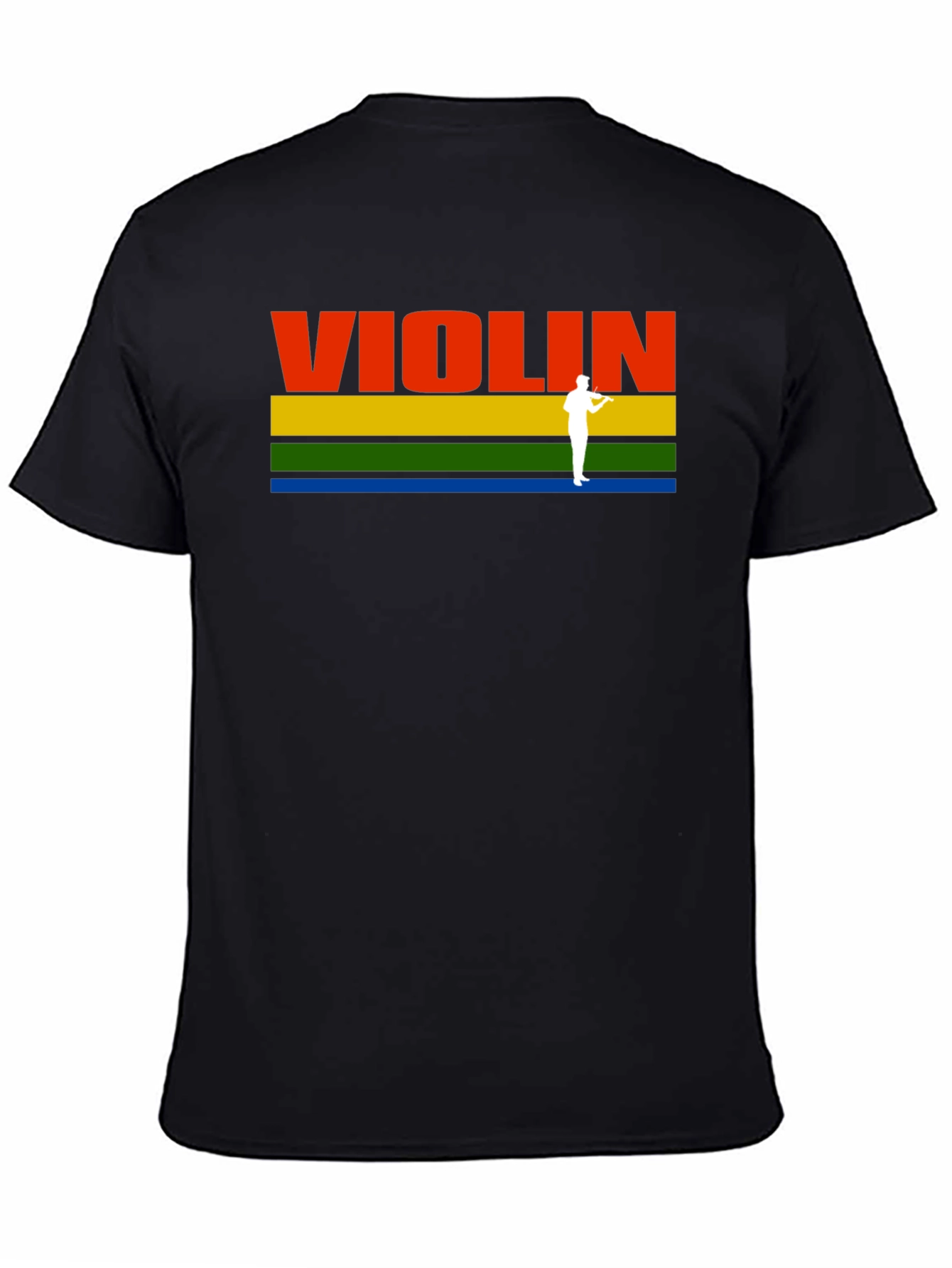 Violin T-Shirt: Colorful Striped Musical Tee