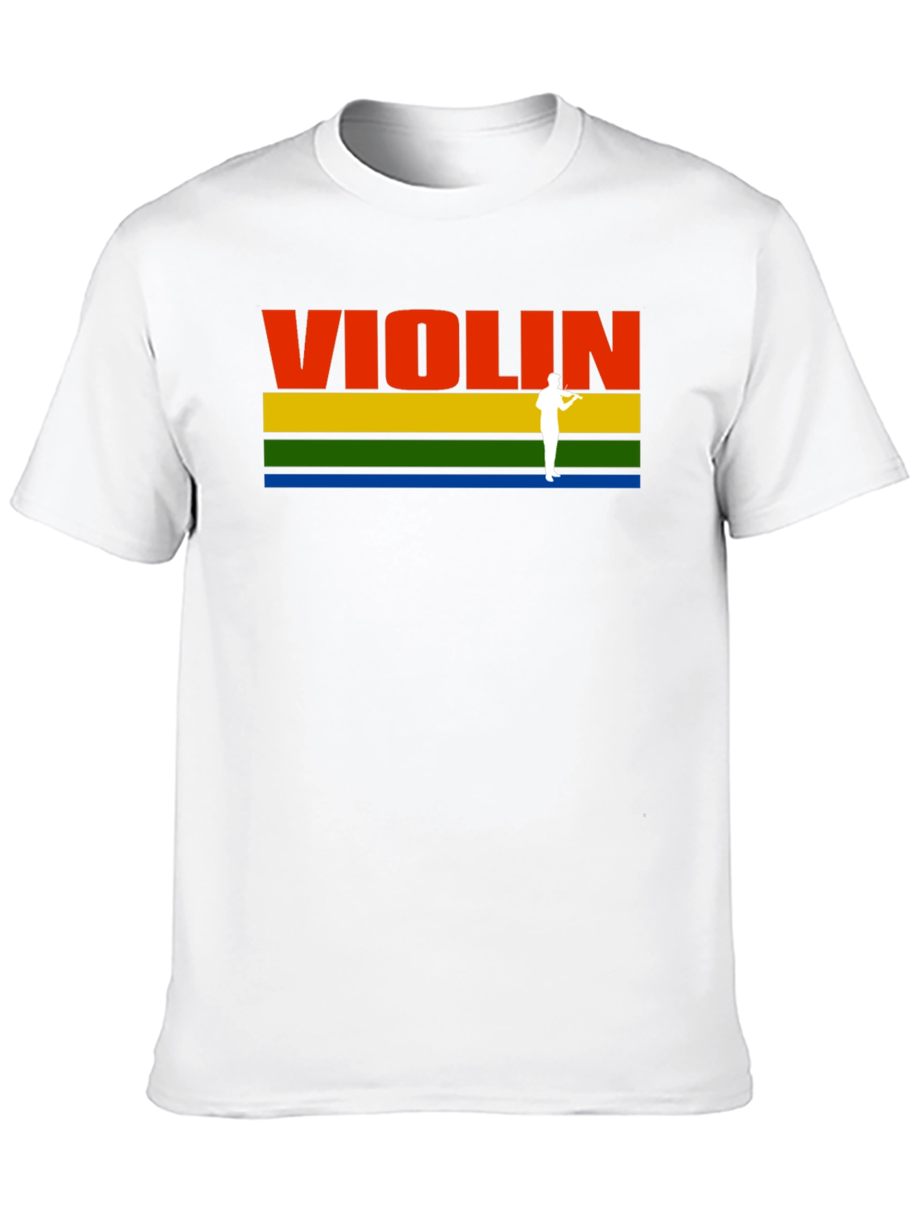 Violin T-Shirt: Colorful Striped Musical Tee