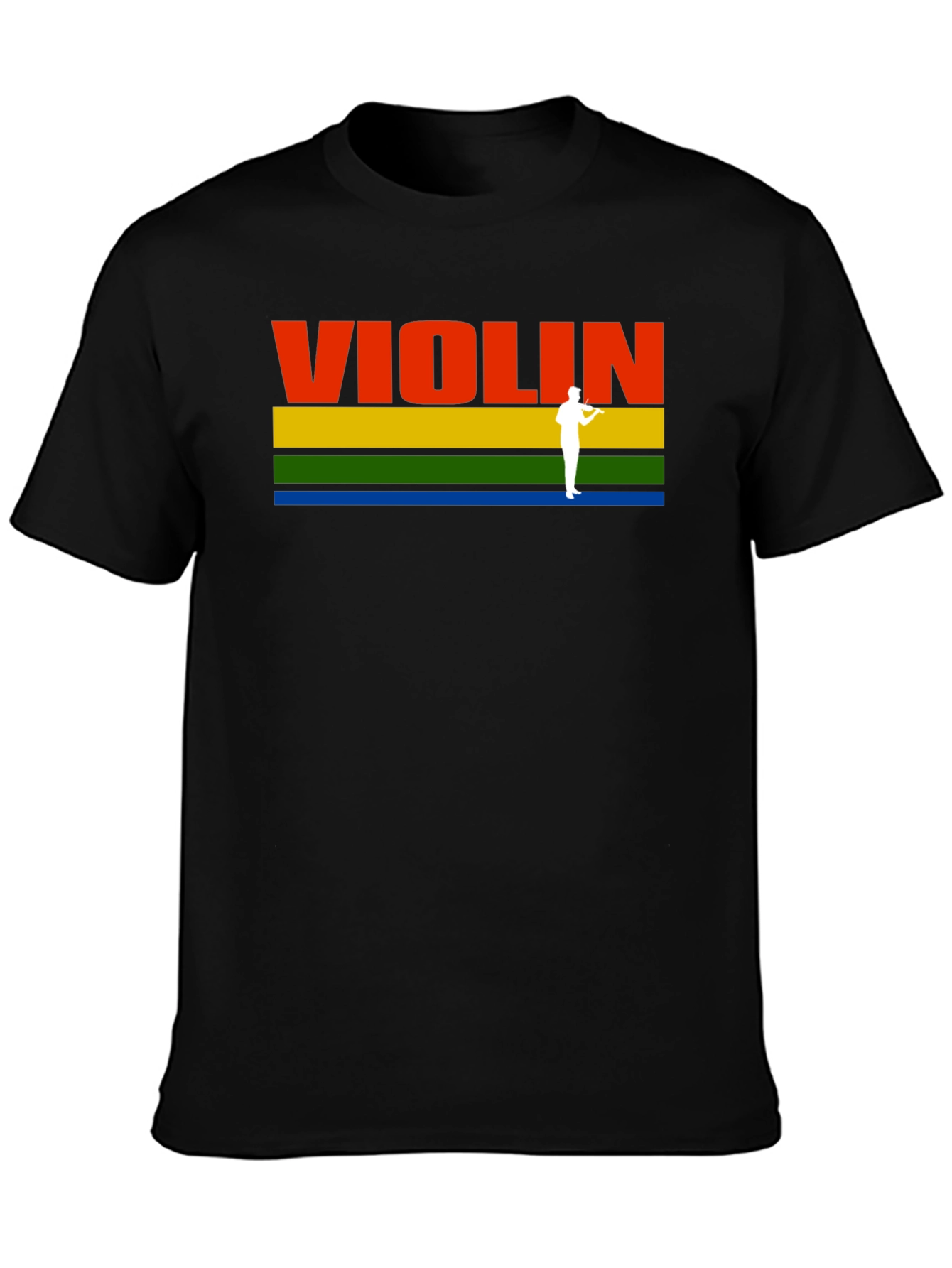 Violin T-Shirt: Colorful Striped Musical Tee