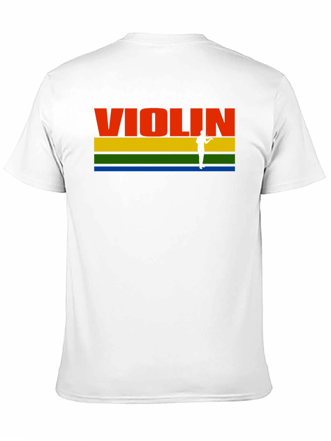Violin T-Shirt: Colorful Striped Musical Tee