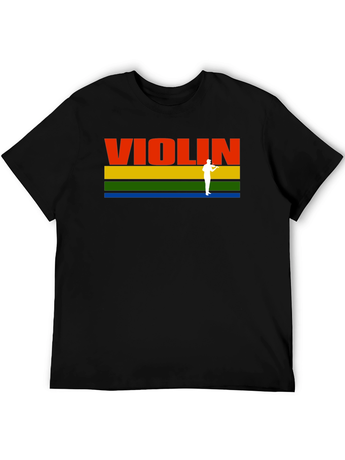Violin T-Shirt: Colorful Striped Musical Tee