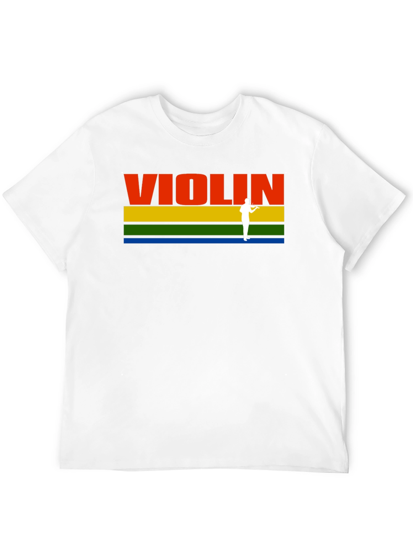 Violin T-Shirt: Colorful Striped Musical Tee