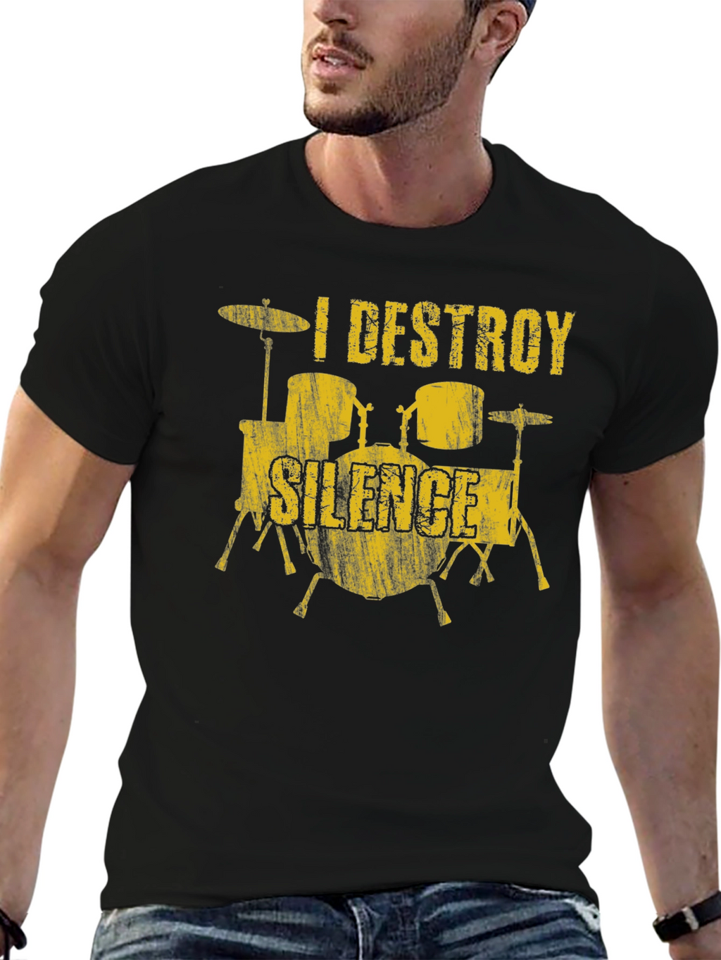 I Destroy Silence Drummer T-Shirt - Music Lover Tee