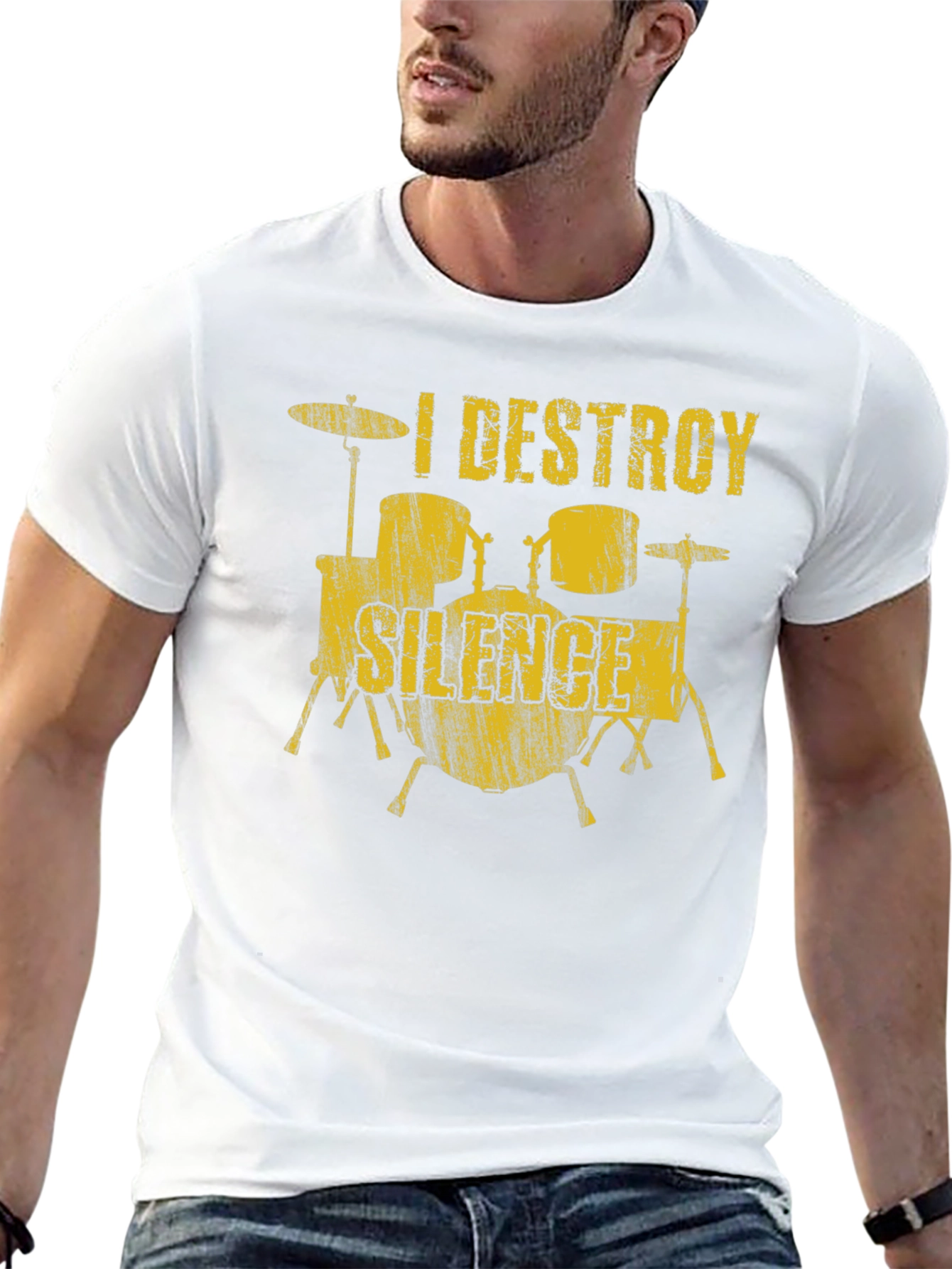 I Destroy Silence Drummer T-Shirt - Music Lover Tee