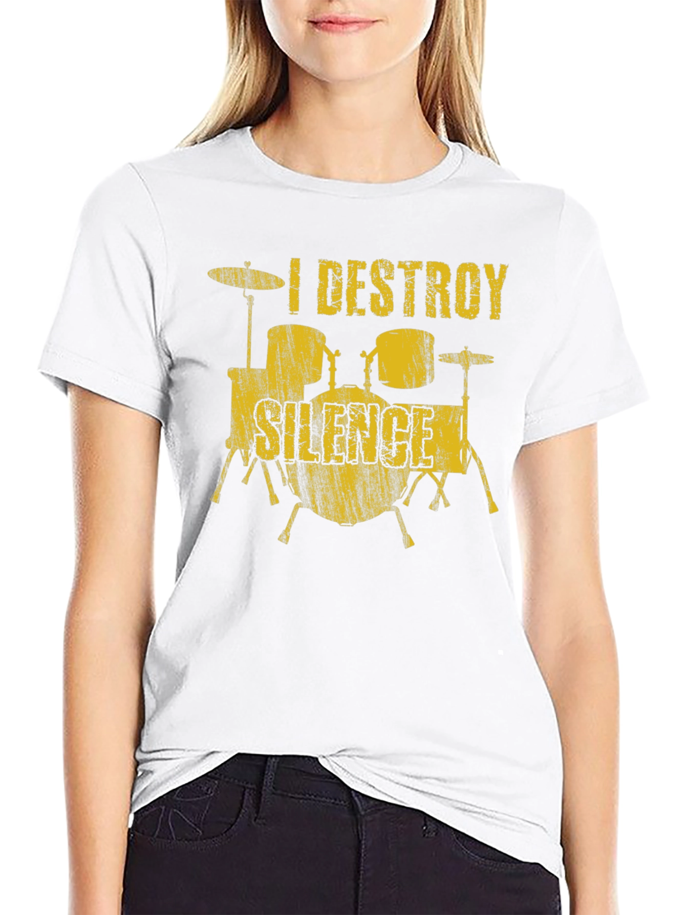 I Destroy Silence Drummer T-Shirt - Music Lover Tee