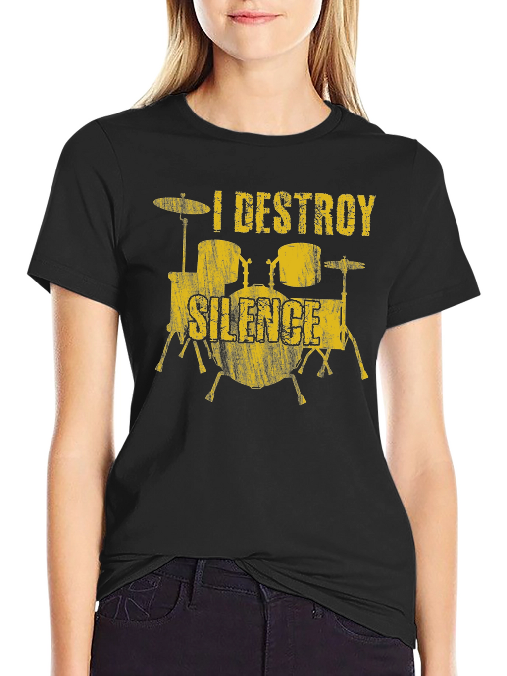 I Destroy Silence Drummer T-Shirt - Music Lover Tee