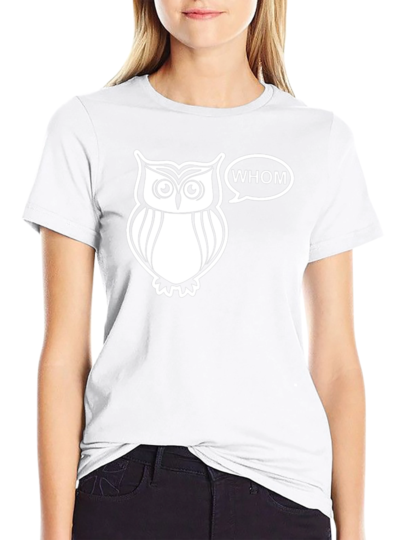 Whom Owl Graphic Tee - Black Cotton T-Shirt