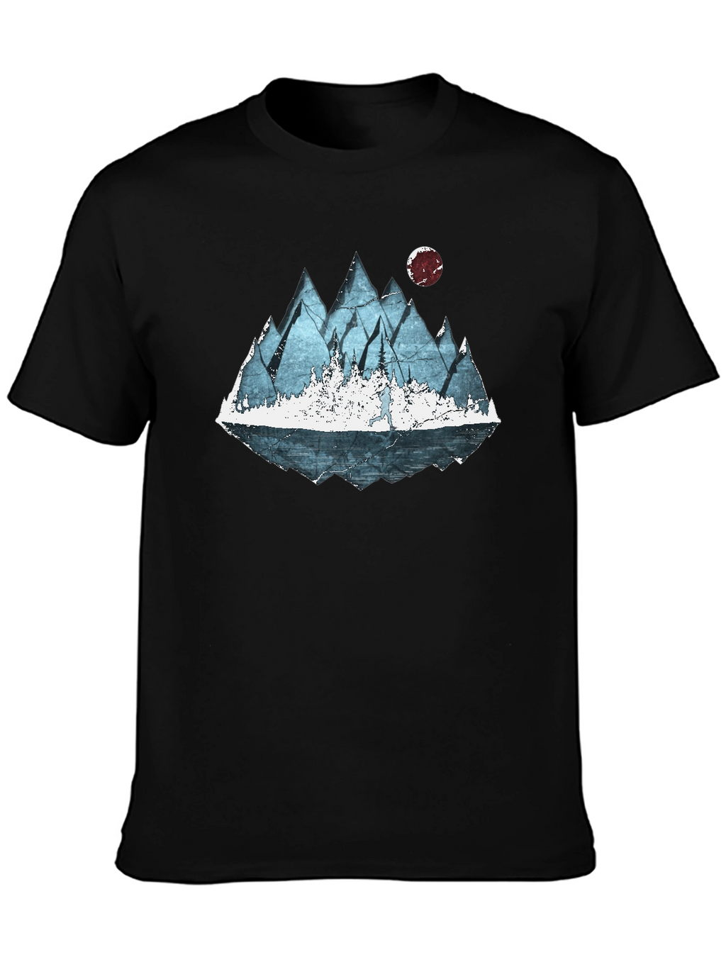 Mountain Landscape Graphic Tee - Black