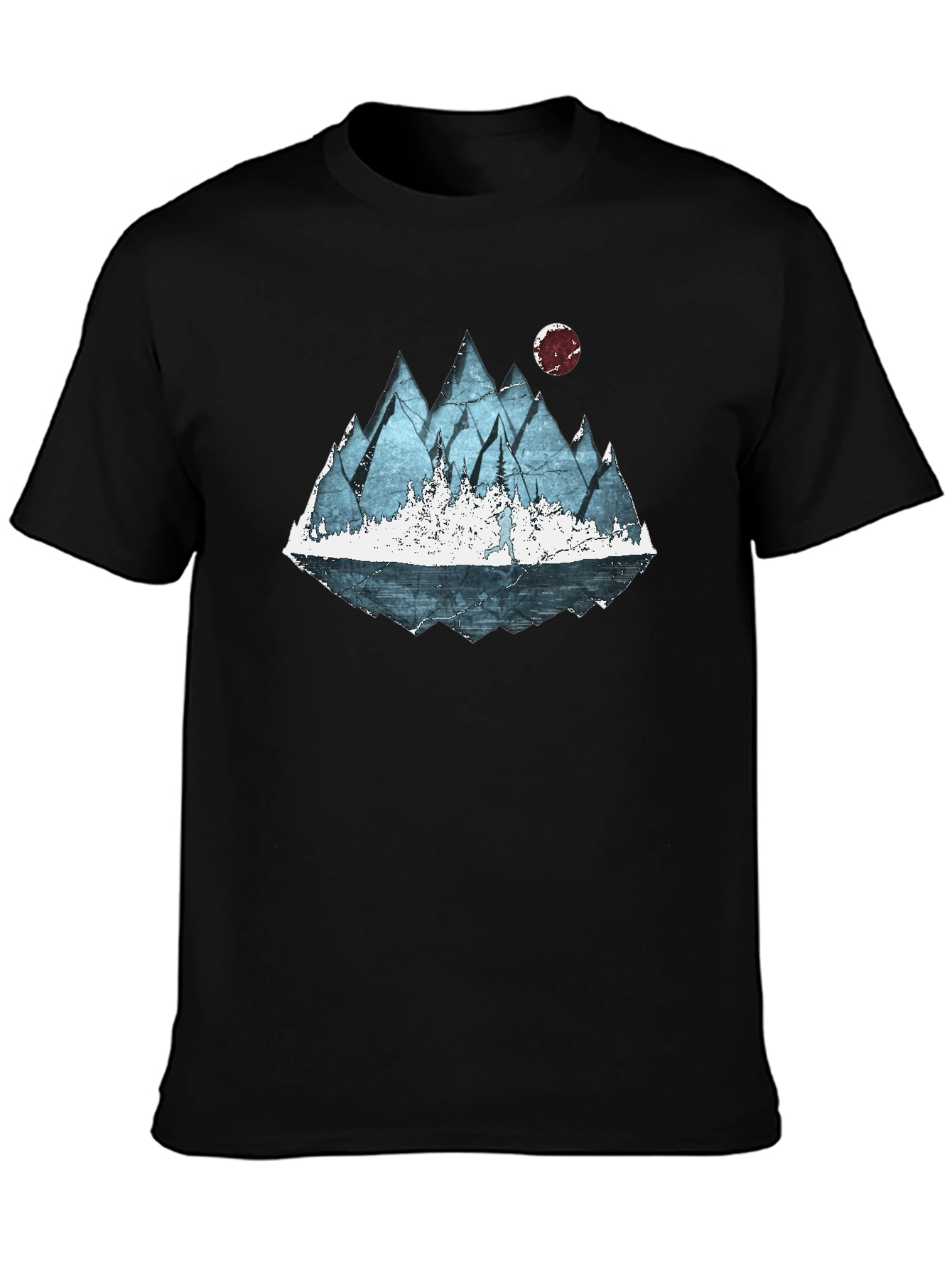Mountain Landscape Graphic Tee - Black