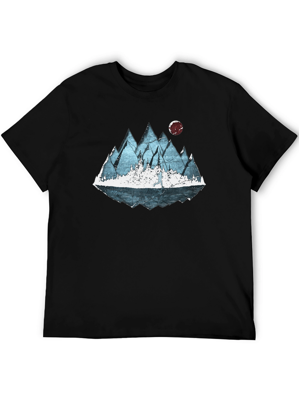 Mountain Landscape Graphic Tee - Black