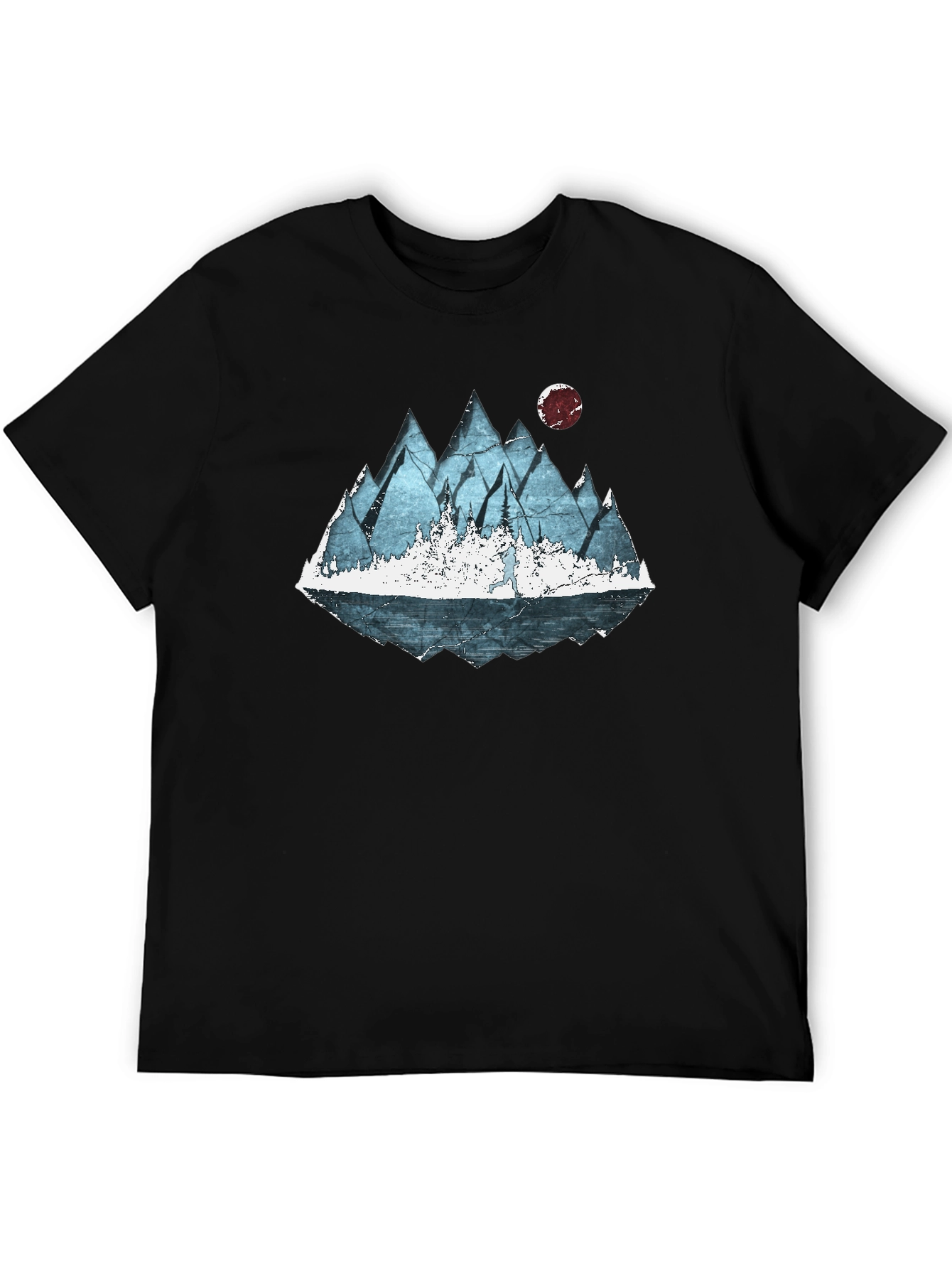 Mountain Landscape Graphic Tee - Black