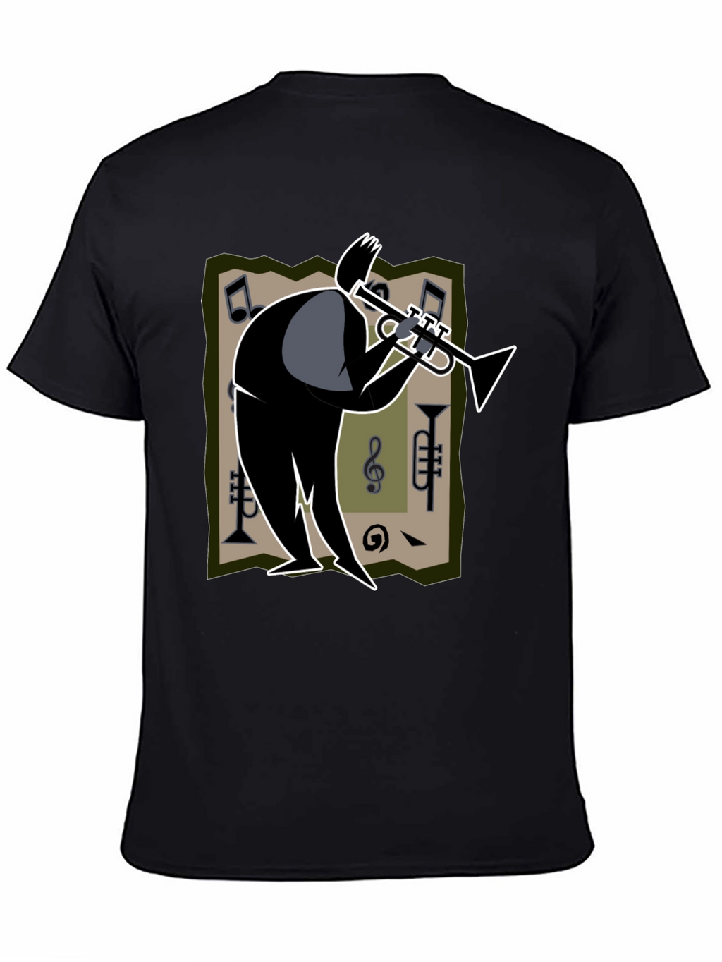 Cool Jazz Musician Graphic Tee - Black Cotton Shirt