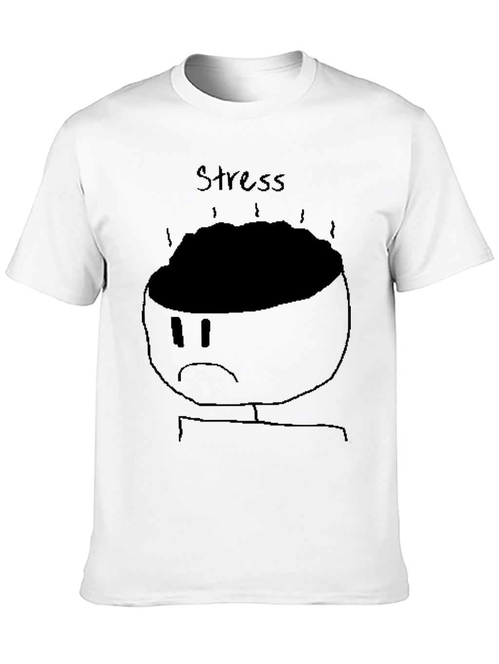 Stress Graphic Tee - Black Cotton T-Shirt