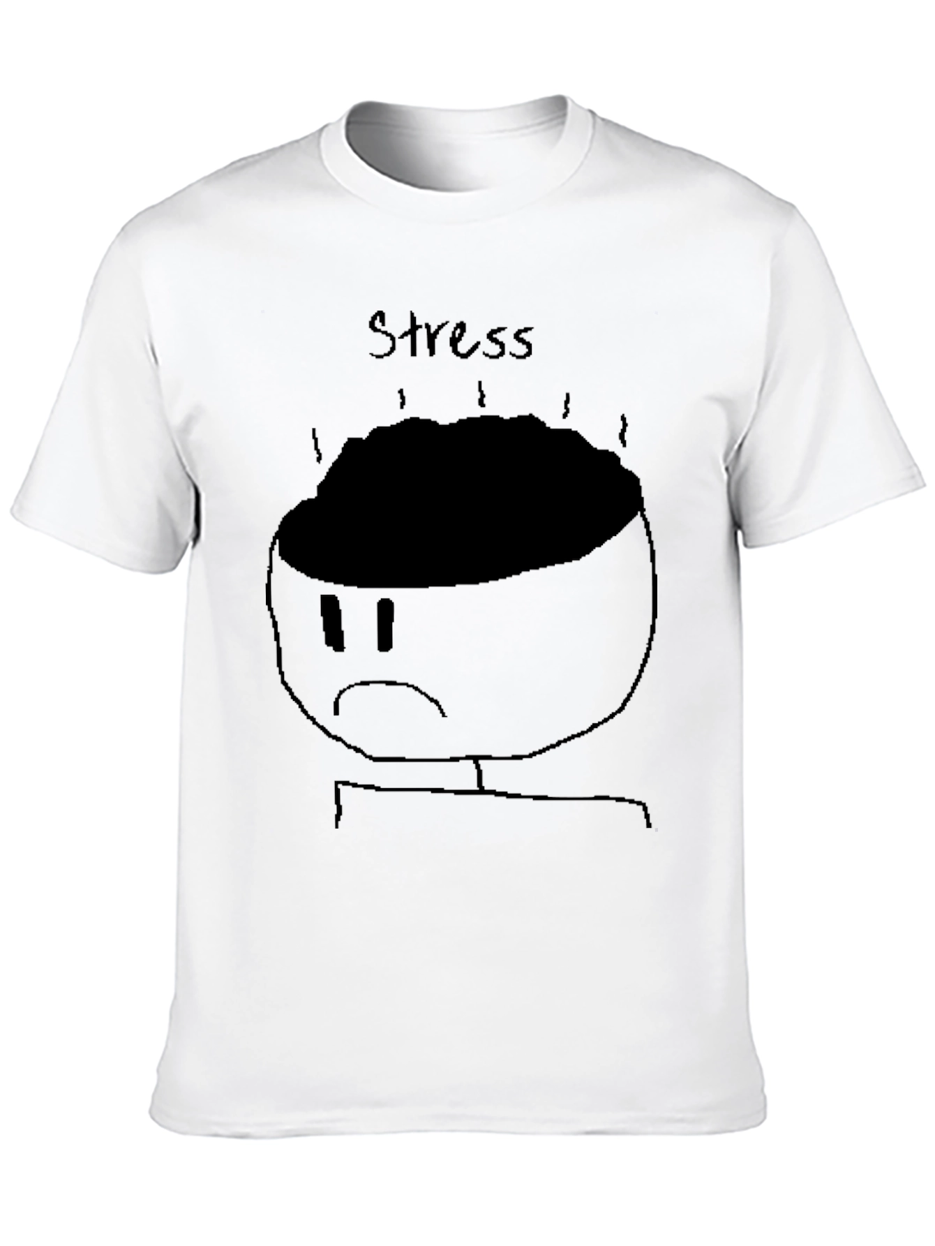 Stress Graphic Tee - Black Cotton T-Shirt