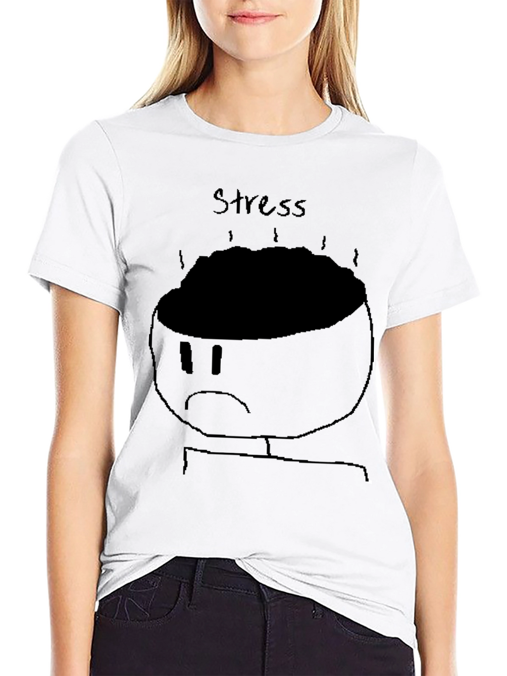 Stress Graphic Tee - Black Cotton T-Shirt