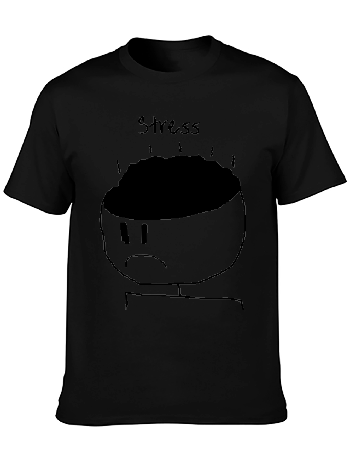 Stress Graphic Tee - Black Cotton T-Shirt