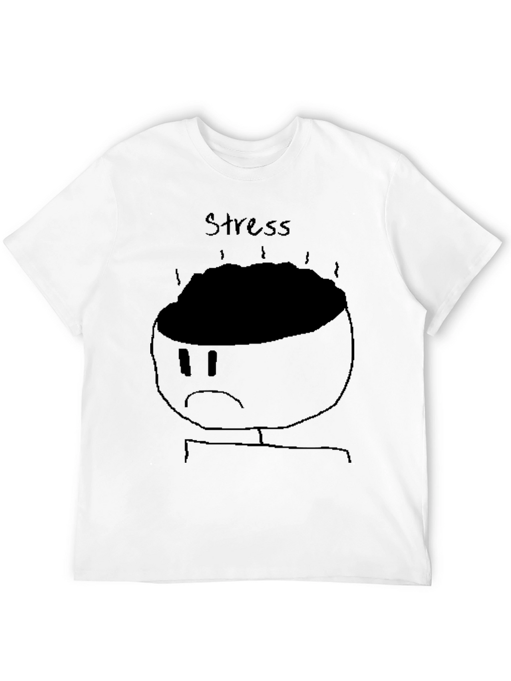 Stress Graphic Tee - Black Cotton T-Shirt